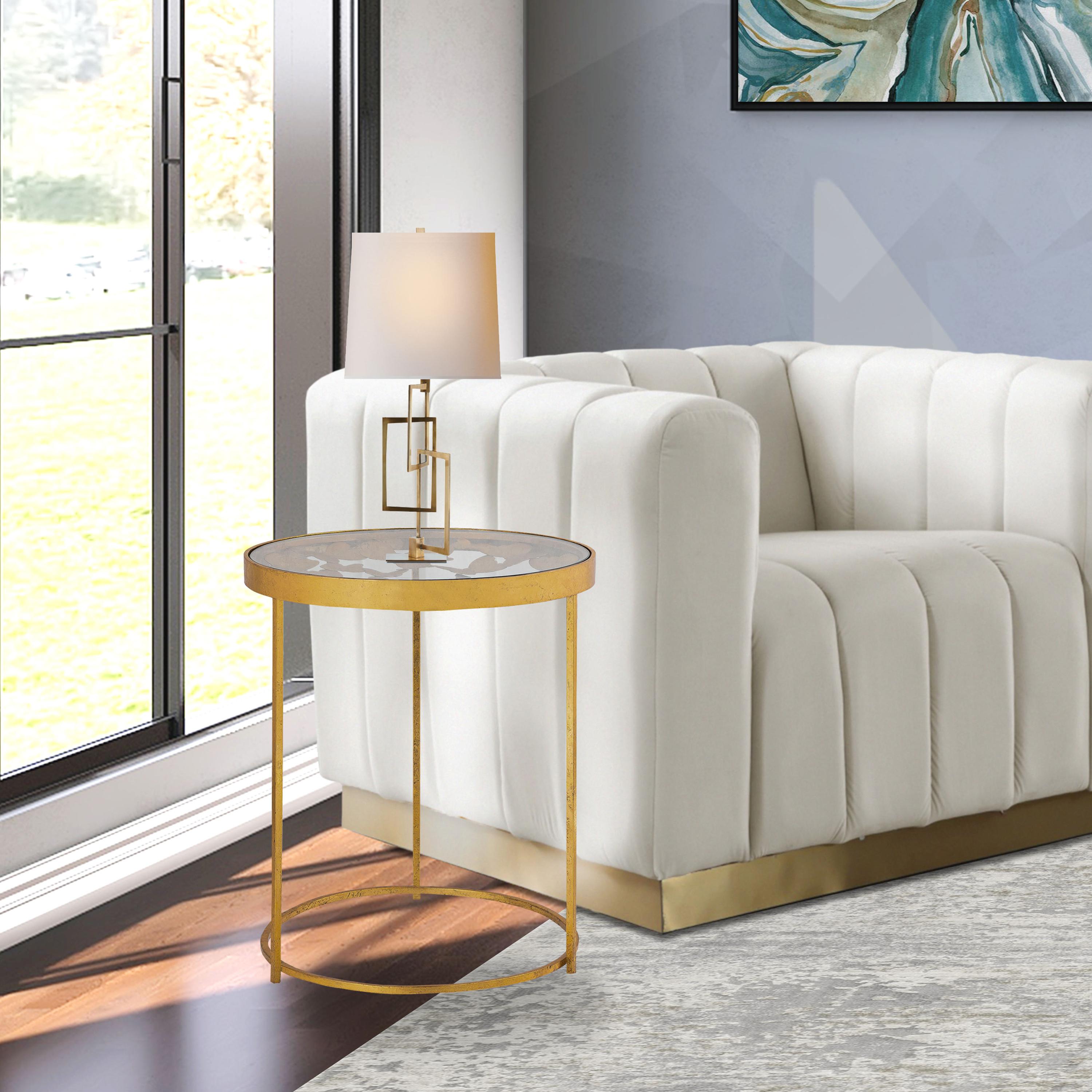 Butterfly Gold End Table - Luxury Home Furniture (MI)