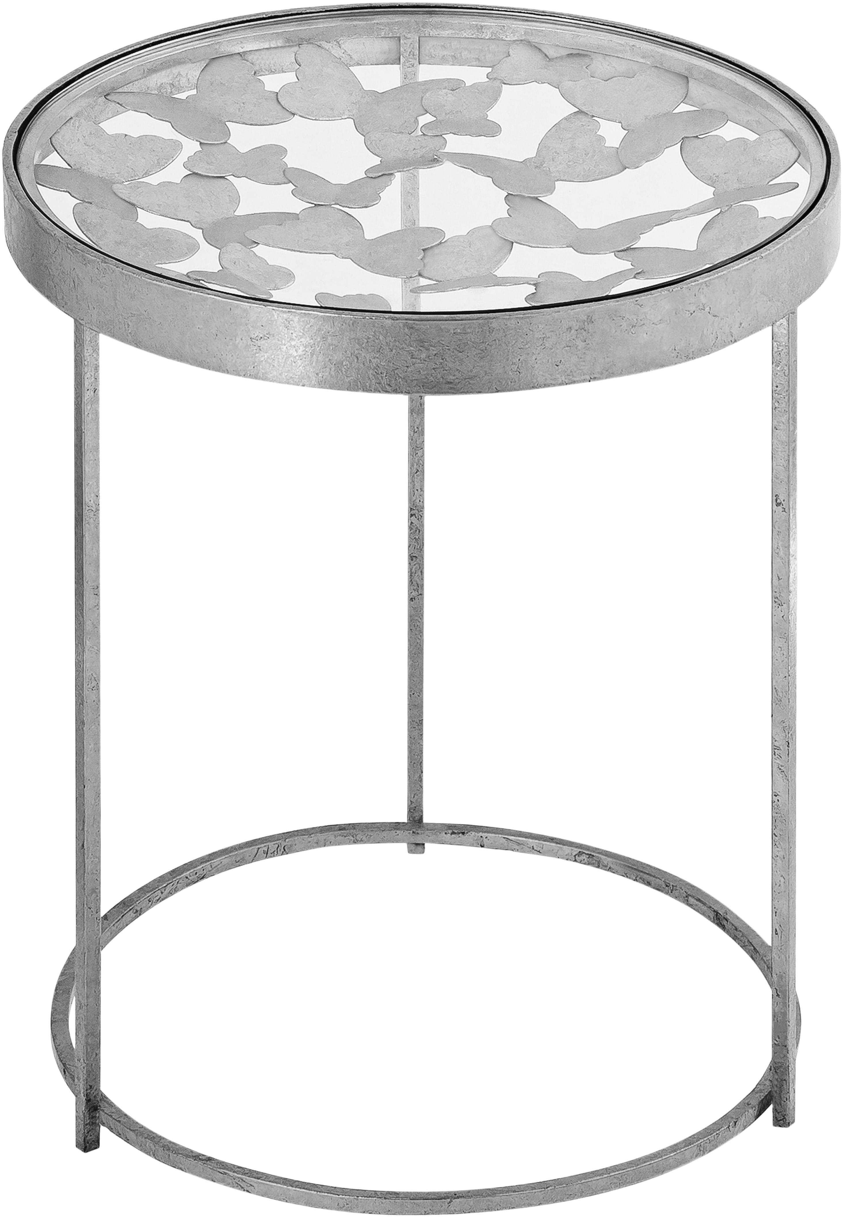 Butterfly Silver End Table - Luxury Home Furniture (MI)