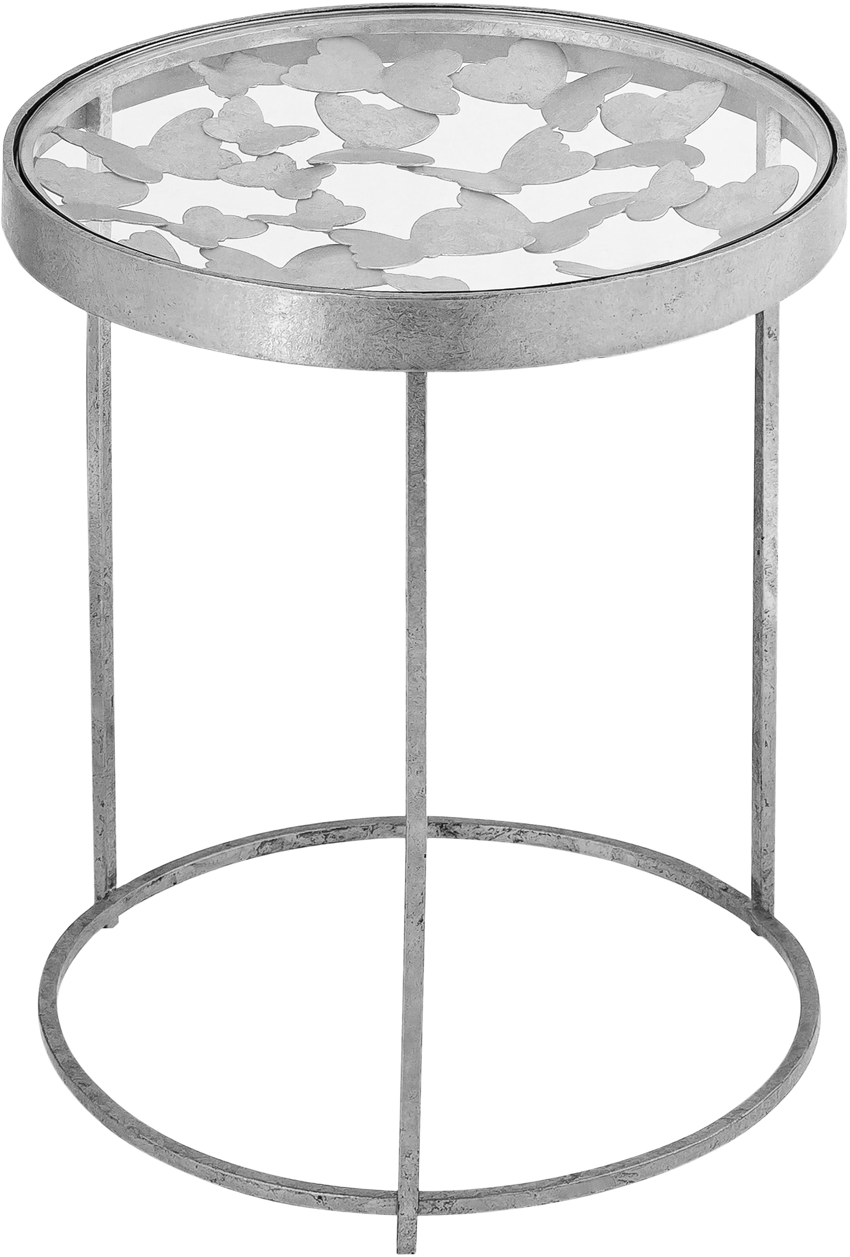 Butterfly Silver End Table - Luxury Home Furniture (MI)