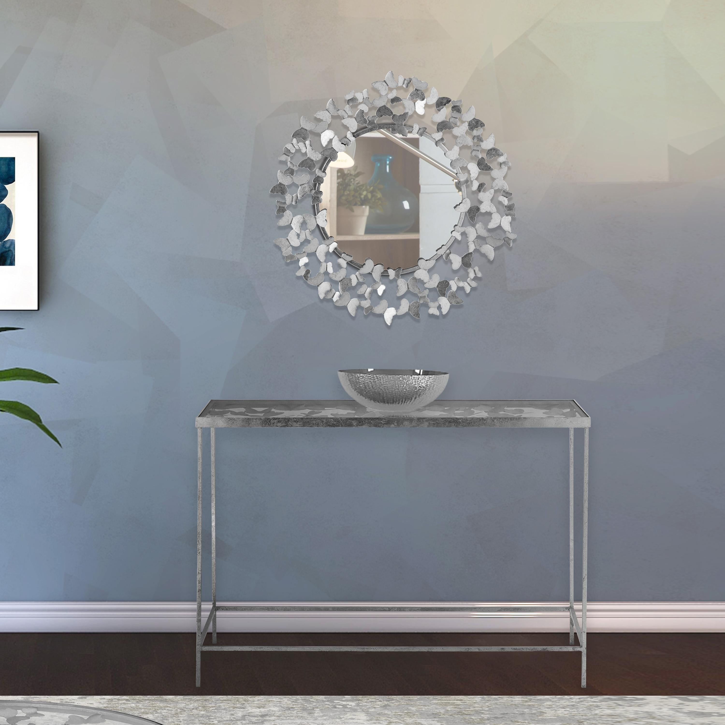 Butterfly Silver Mirror - Luxury Home Furniture (MI)