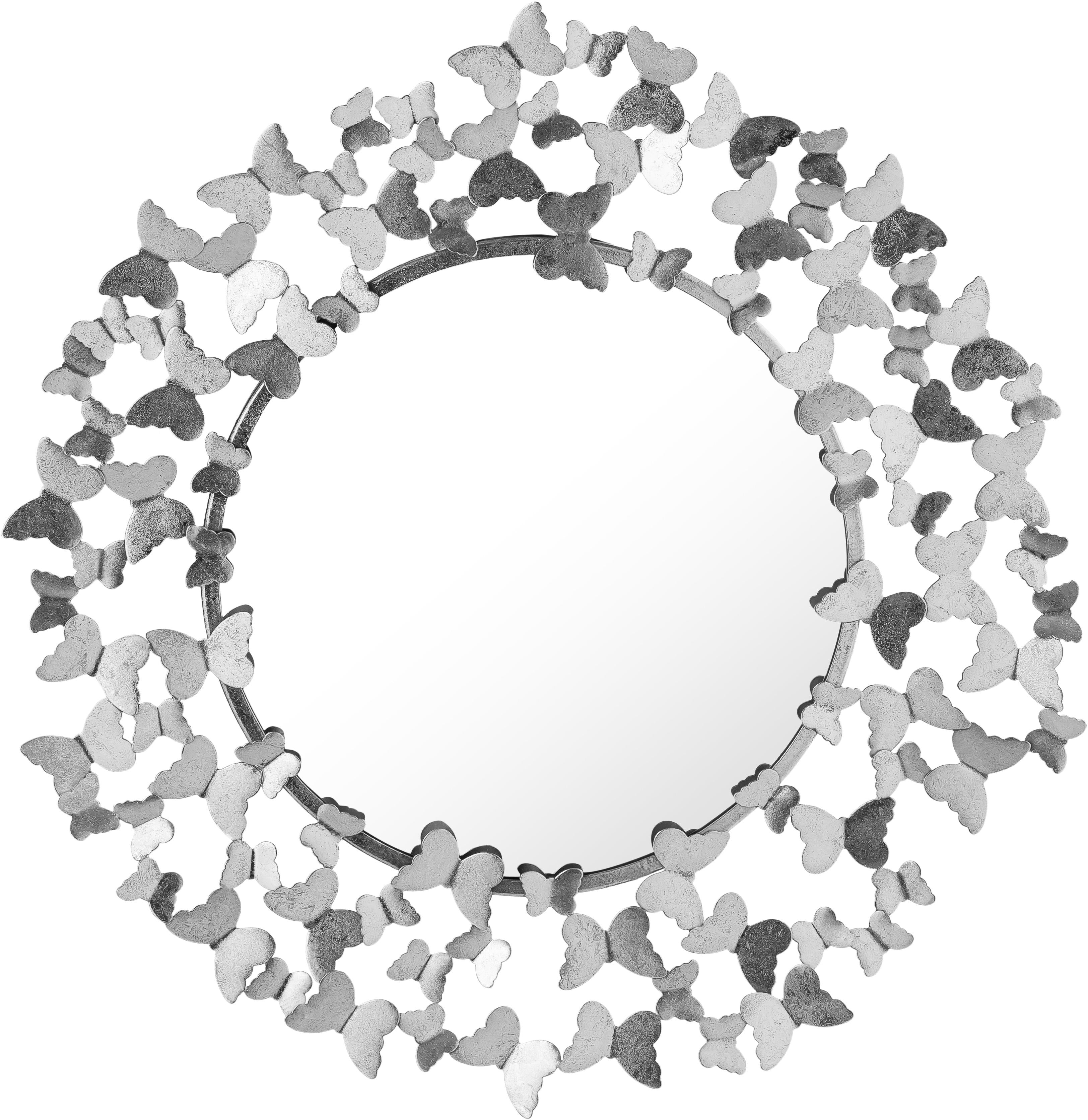 Butterfly Silver Mirror - Luxury Home Furniture (MI)