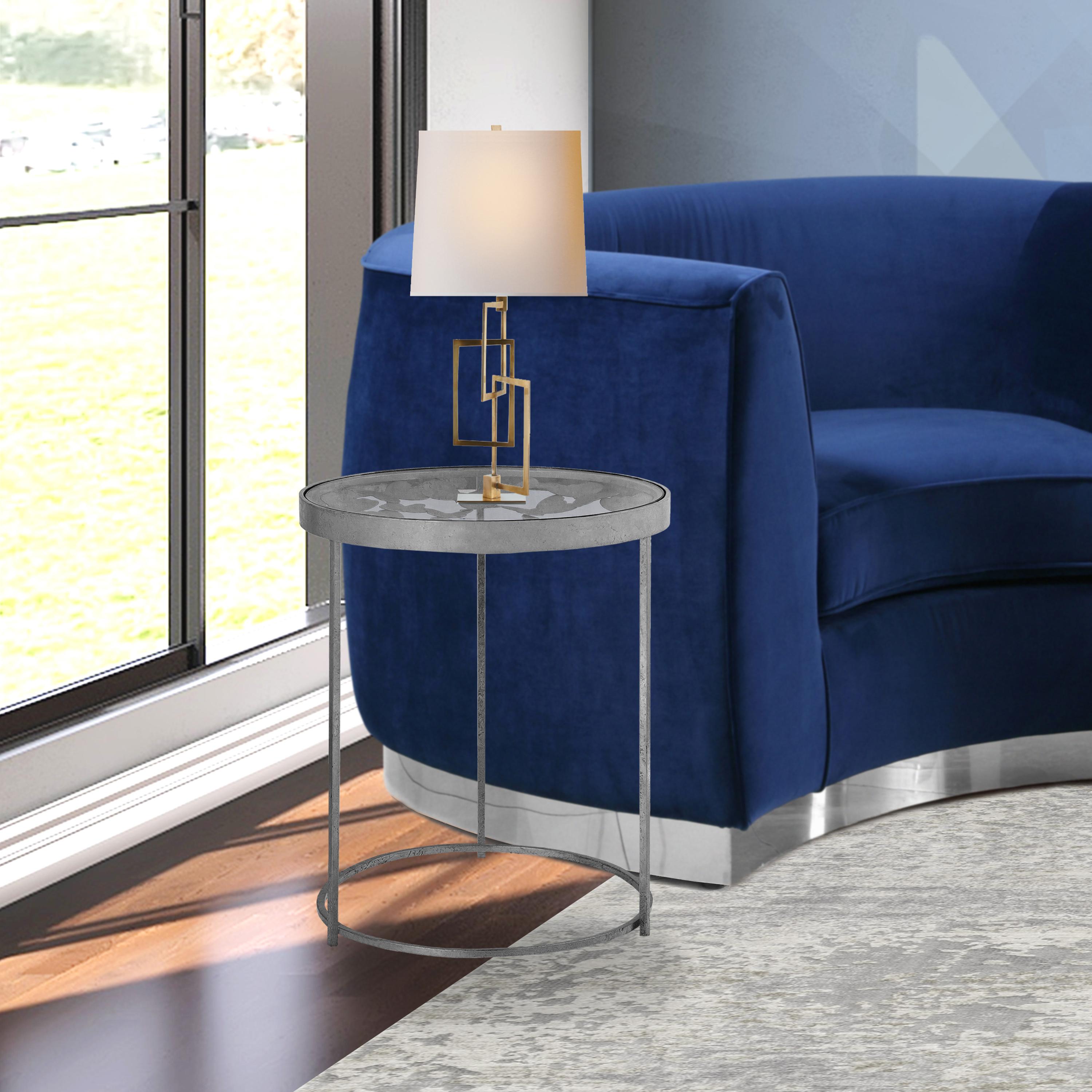 Butterfly Silver End Table - Luxury Home Furniture (MI)
