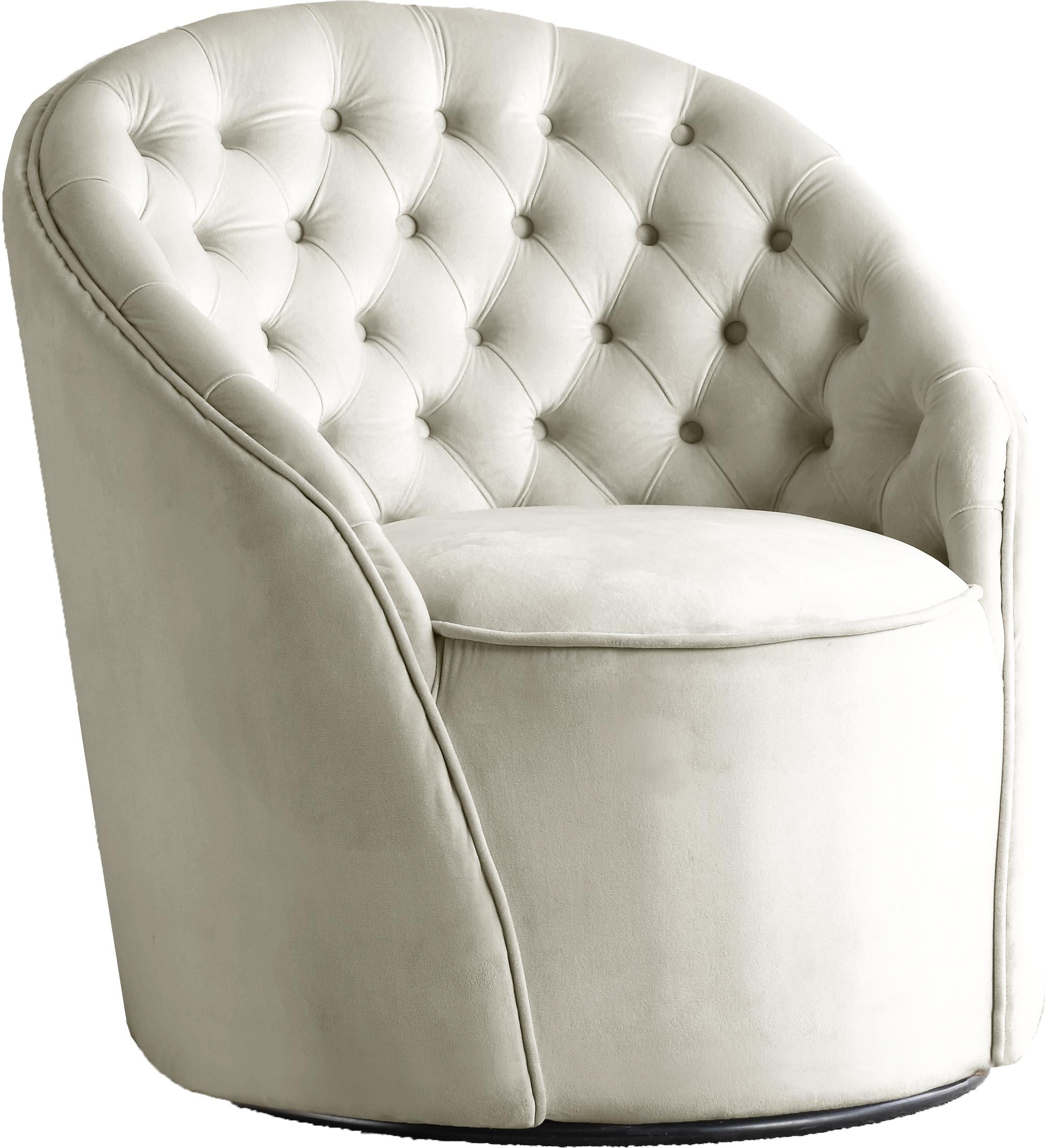 Alessio Cream Velvet Accent Chair - Luxury Home Furniture (MI)