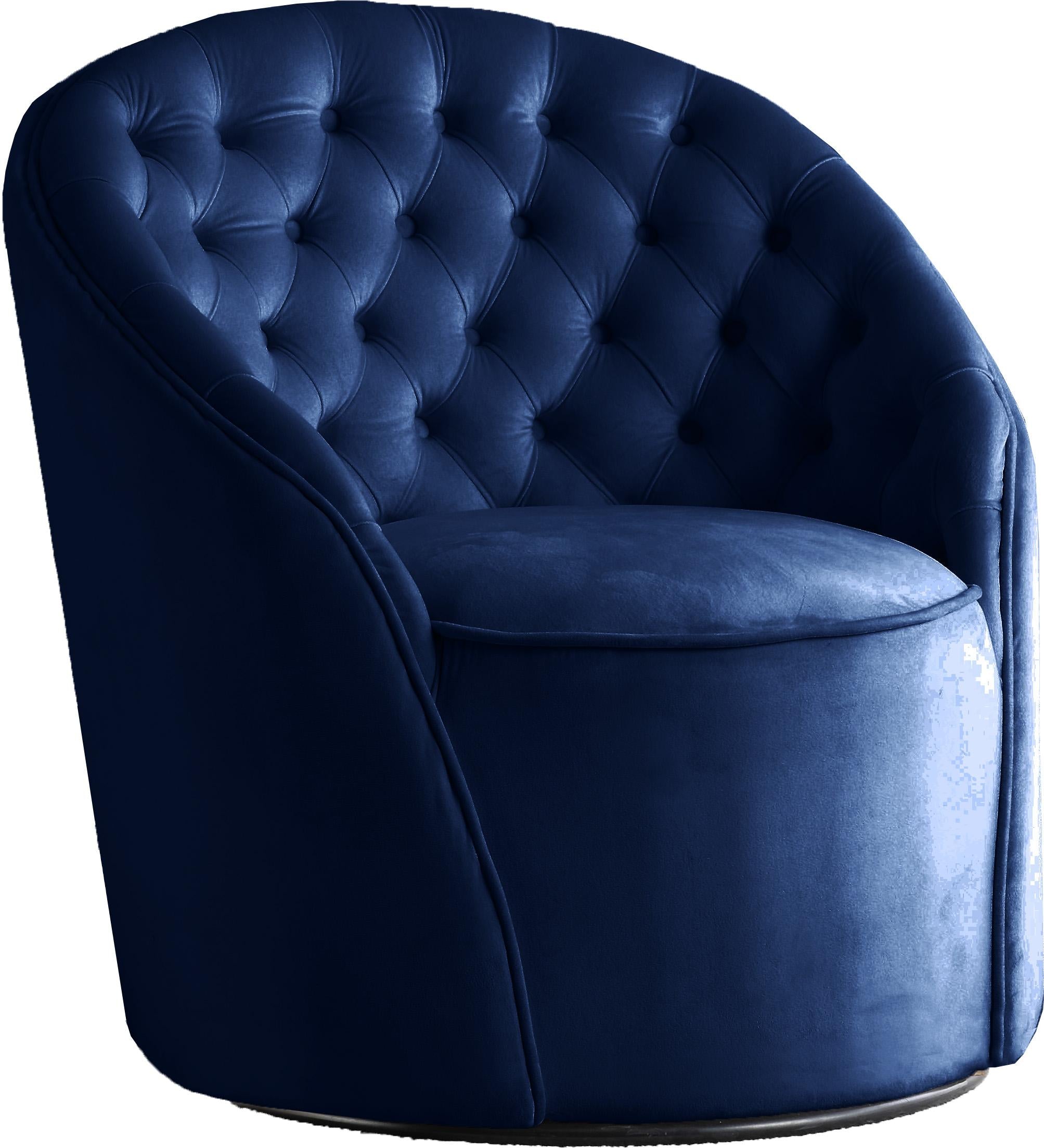 Alessio Navy Velvet Accent Chair - Luxury Home Furniture (MI)