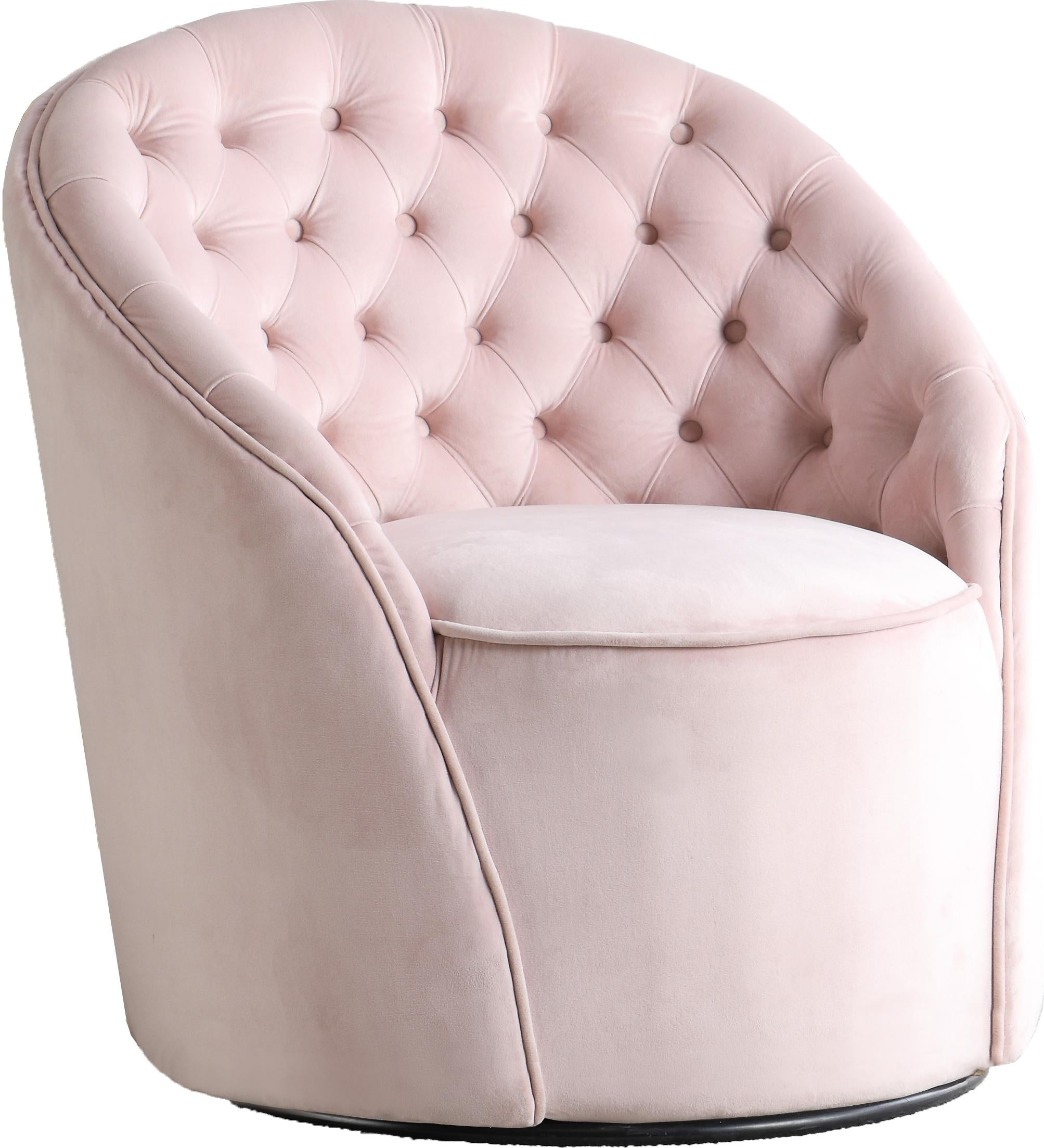 Alessio Pink Velvet Accent Chair - Luxury Home Furniture (MI)