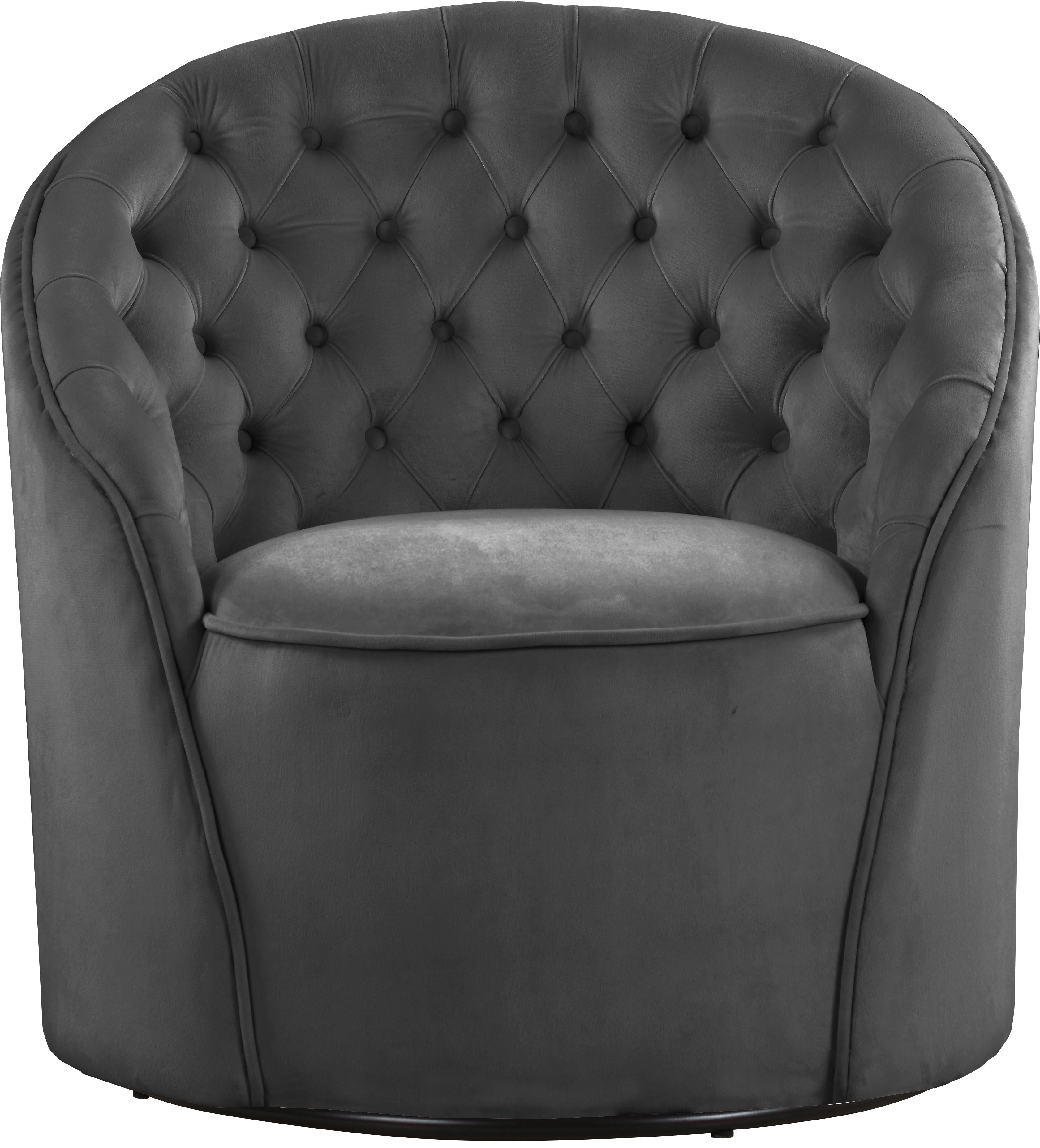Alessio Grey Velvet Accent Chair - Luxury Home Furniture (MI)
