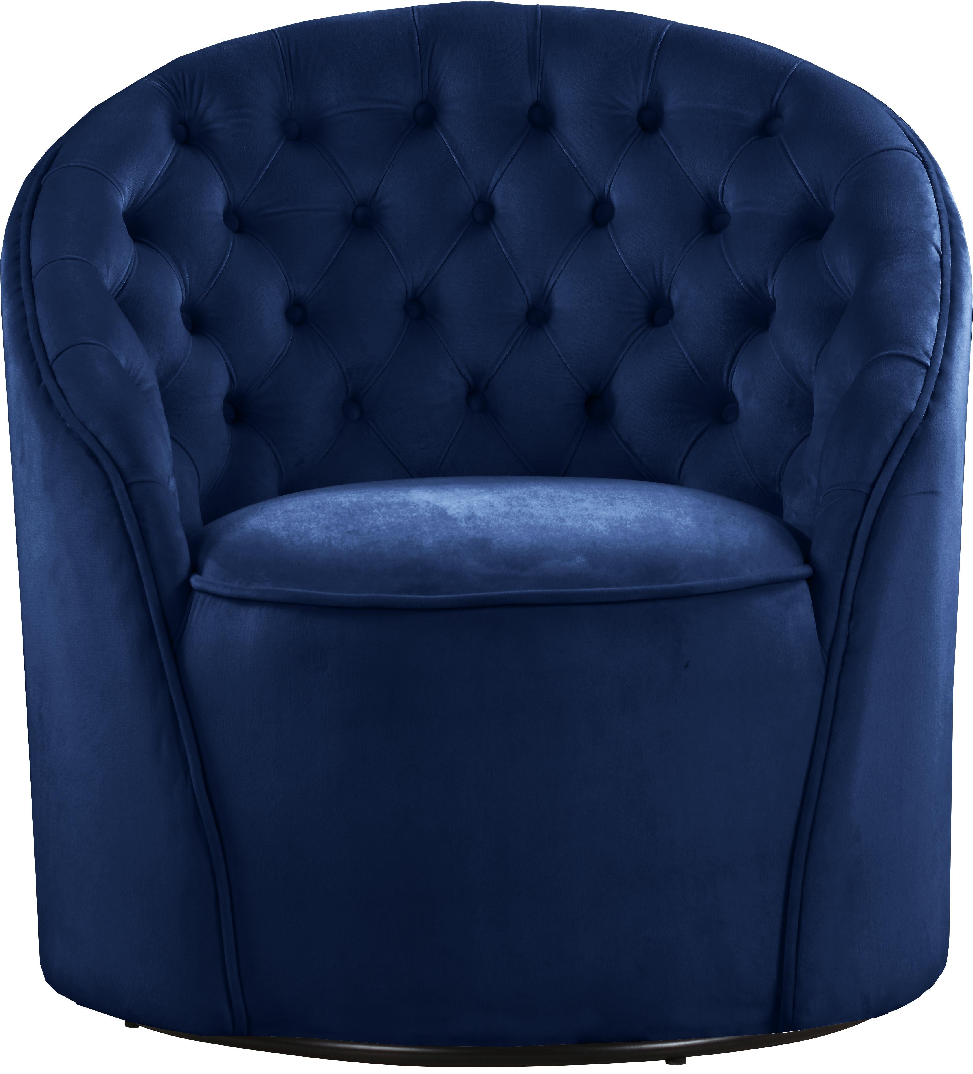 Alessio Navy Velvet Accent Chair - Luxury Home Furniture (MI)