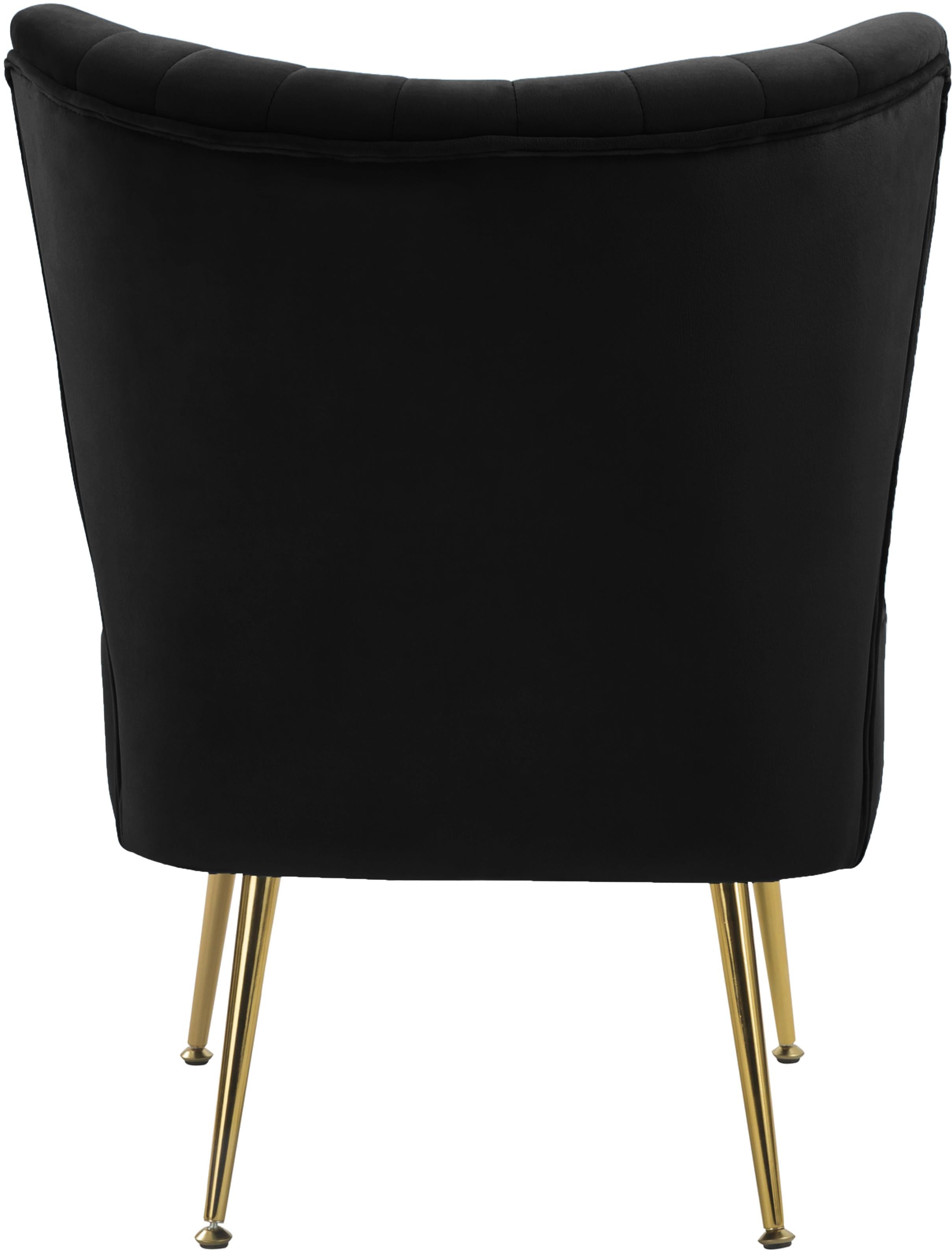 Tess Black Velvet Accent Chair - Luxury Home Furniture (MI)