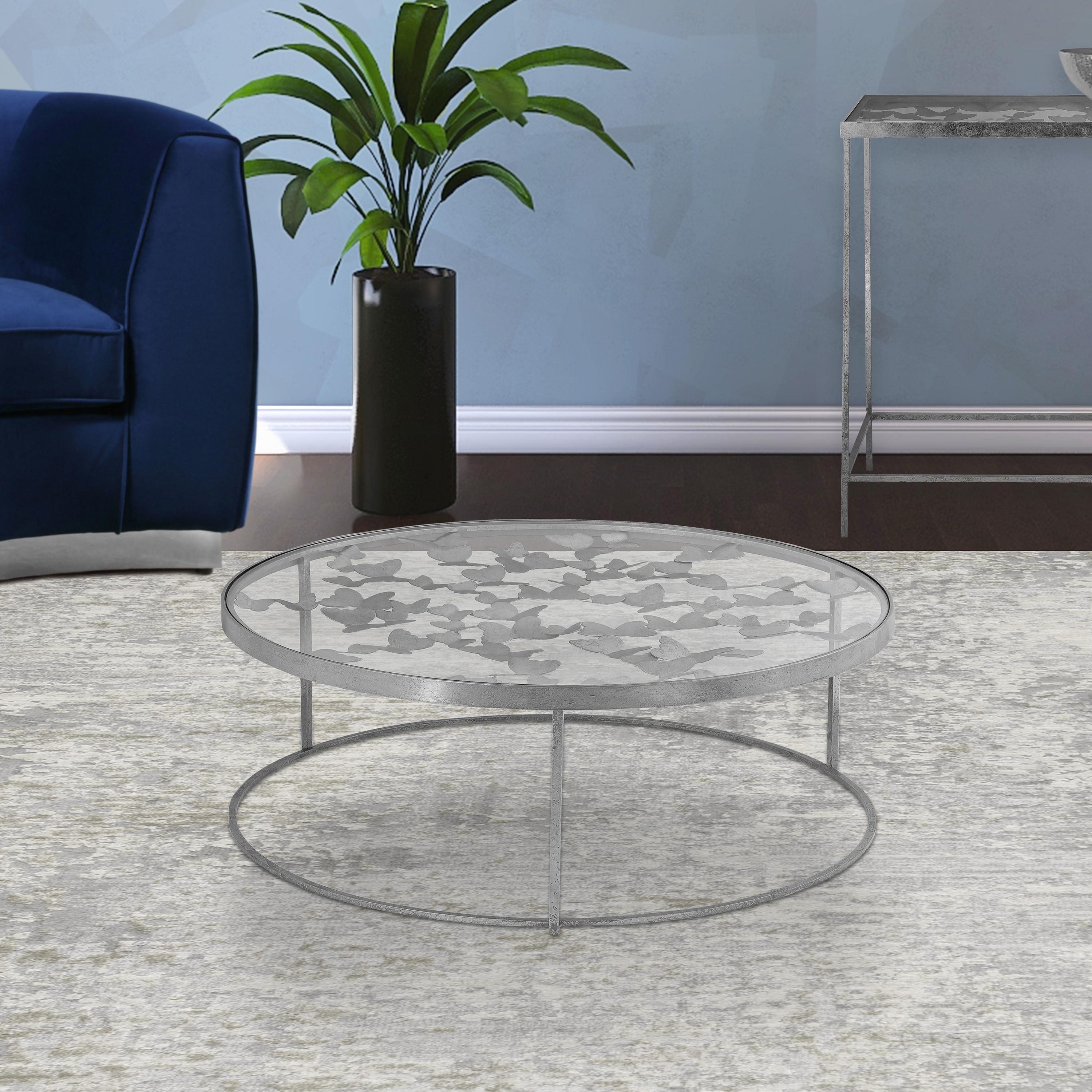 Butterfly Silver Coffee Table - Luxury Home Furniture (MI)