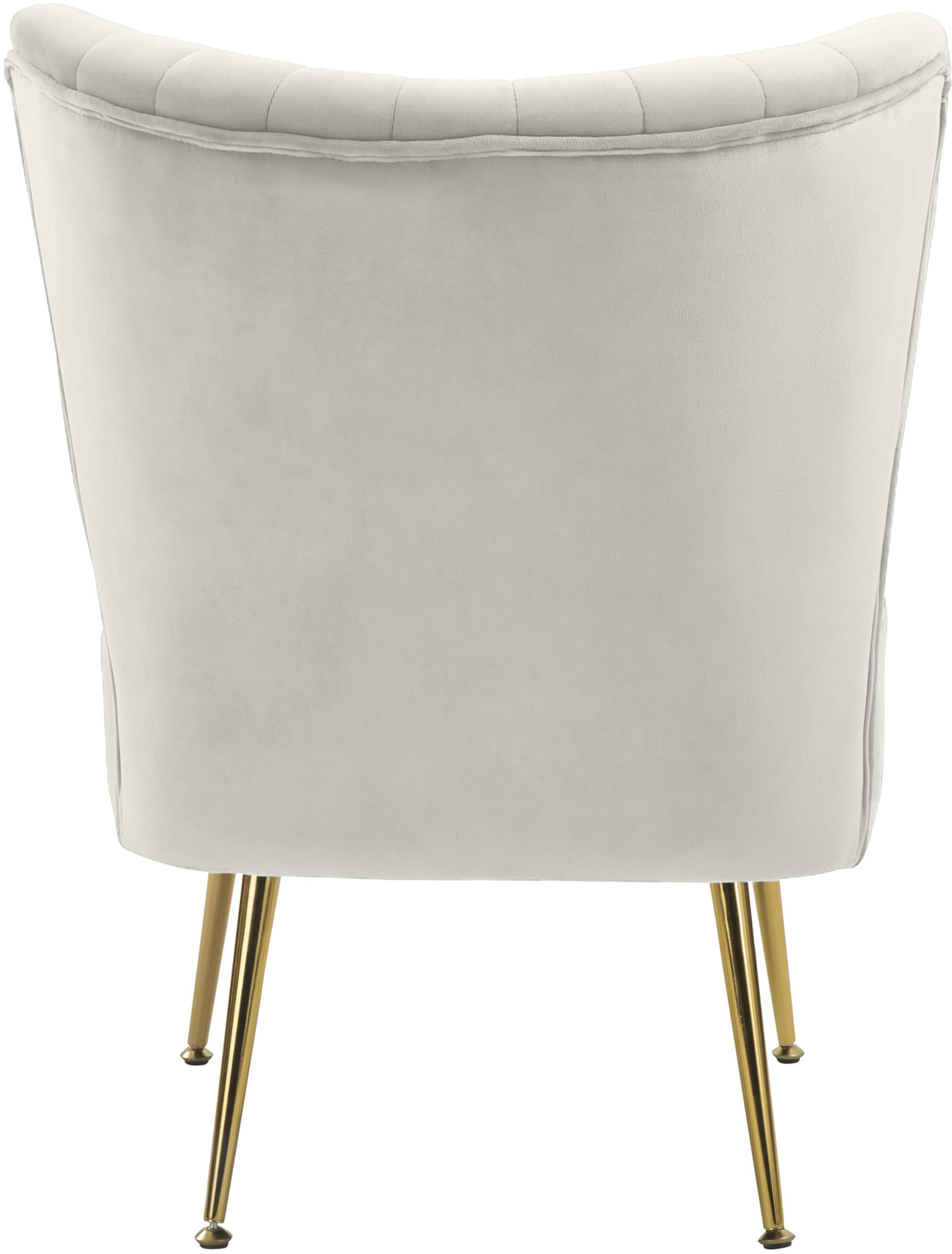 Tess Cream Velvet Accent Chair - Luxury Home Furniture (MI)