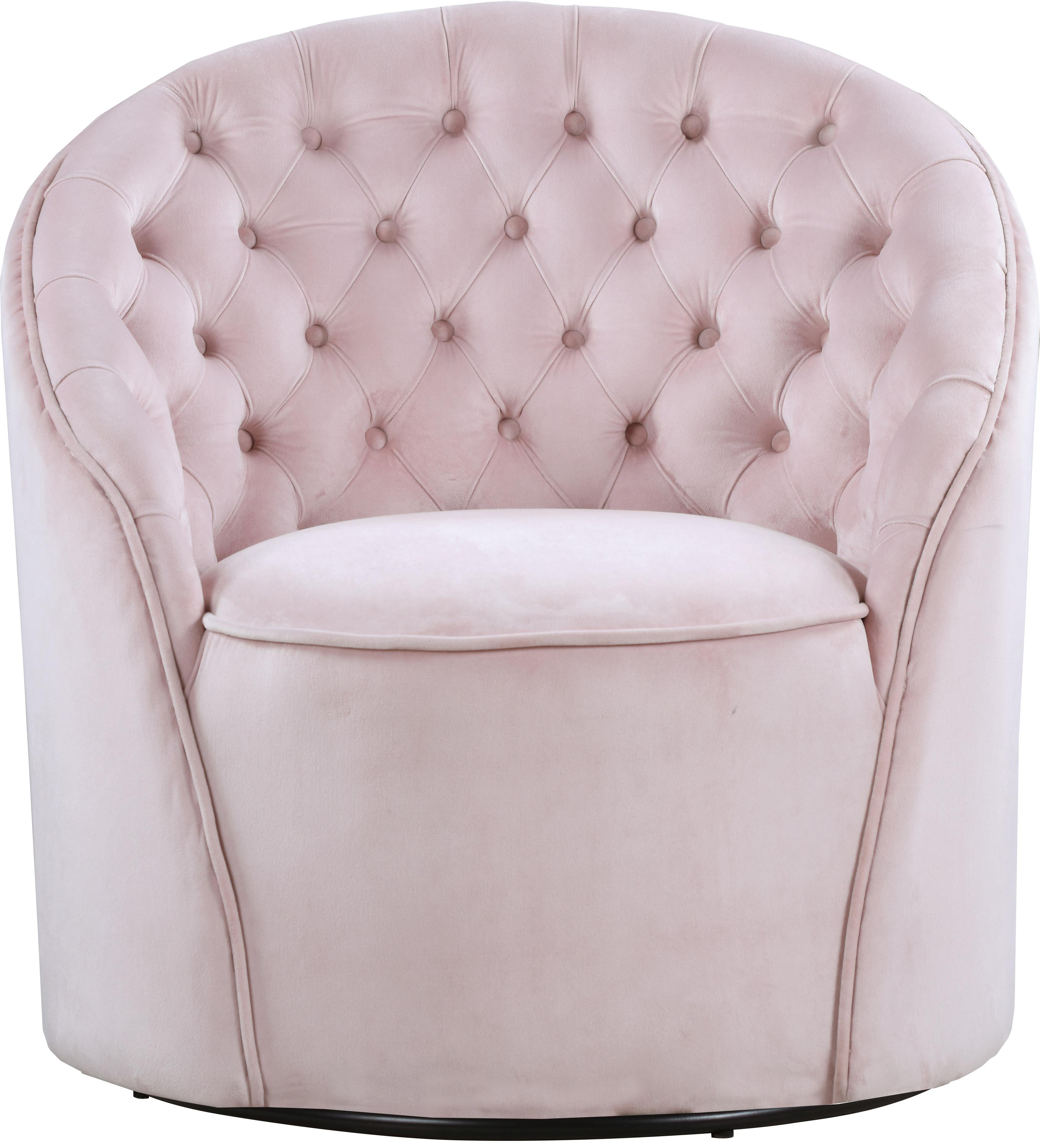 Alessio Pink Velvet Accent Chair - Luxury Home Furniture (MI)