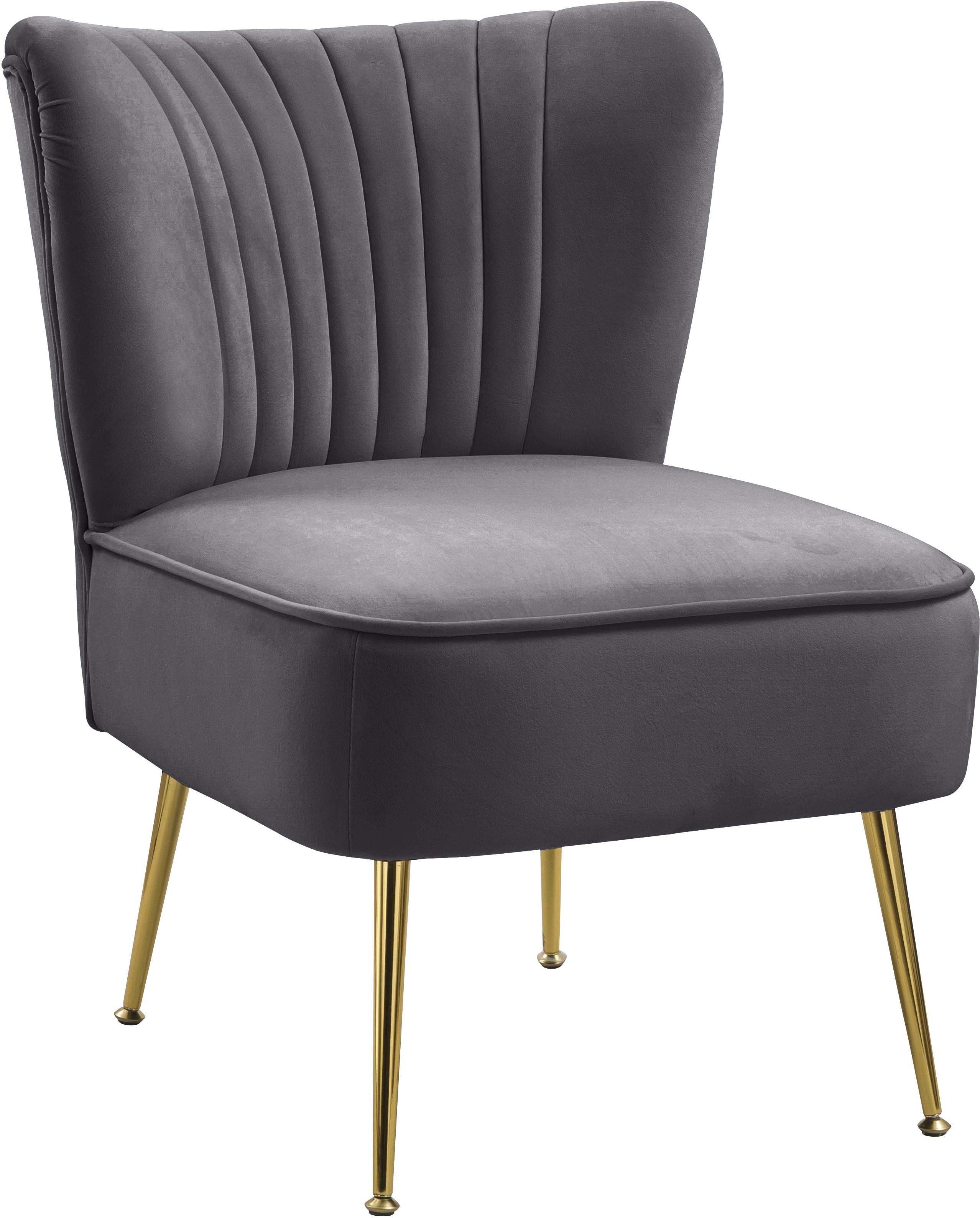Tess Grey Velvet Accent Chair - Luxury Home Furniture (MI)