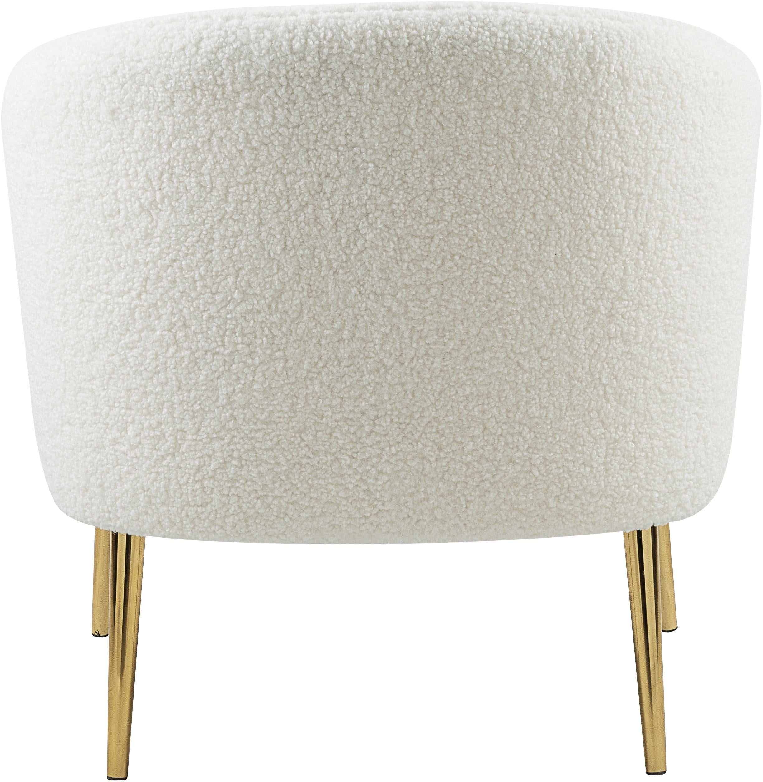 Barlow White Faux Sheepskin Fur Accent Chair - Luxury Home Furniture (MI)