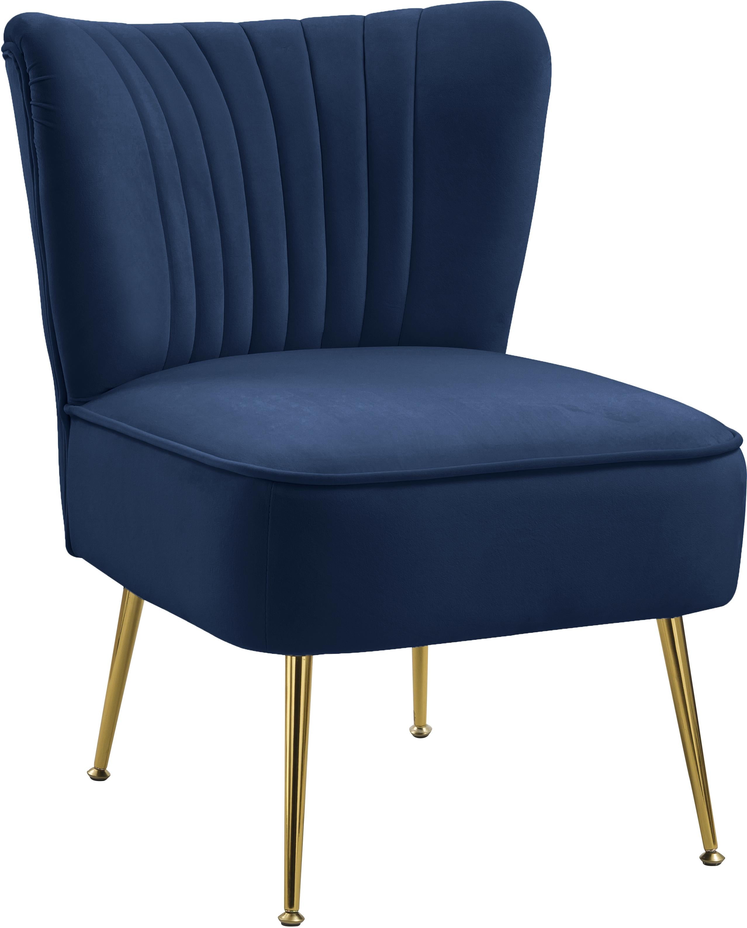 Tess Navy Velvet Accent Chair - Luxury Home Furniture (MI)