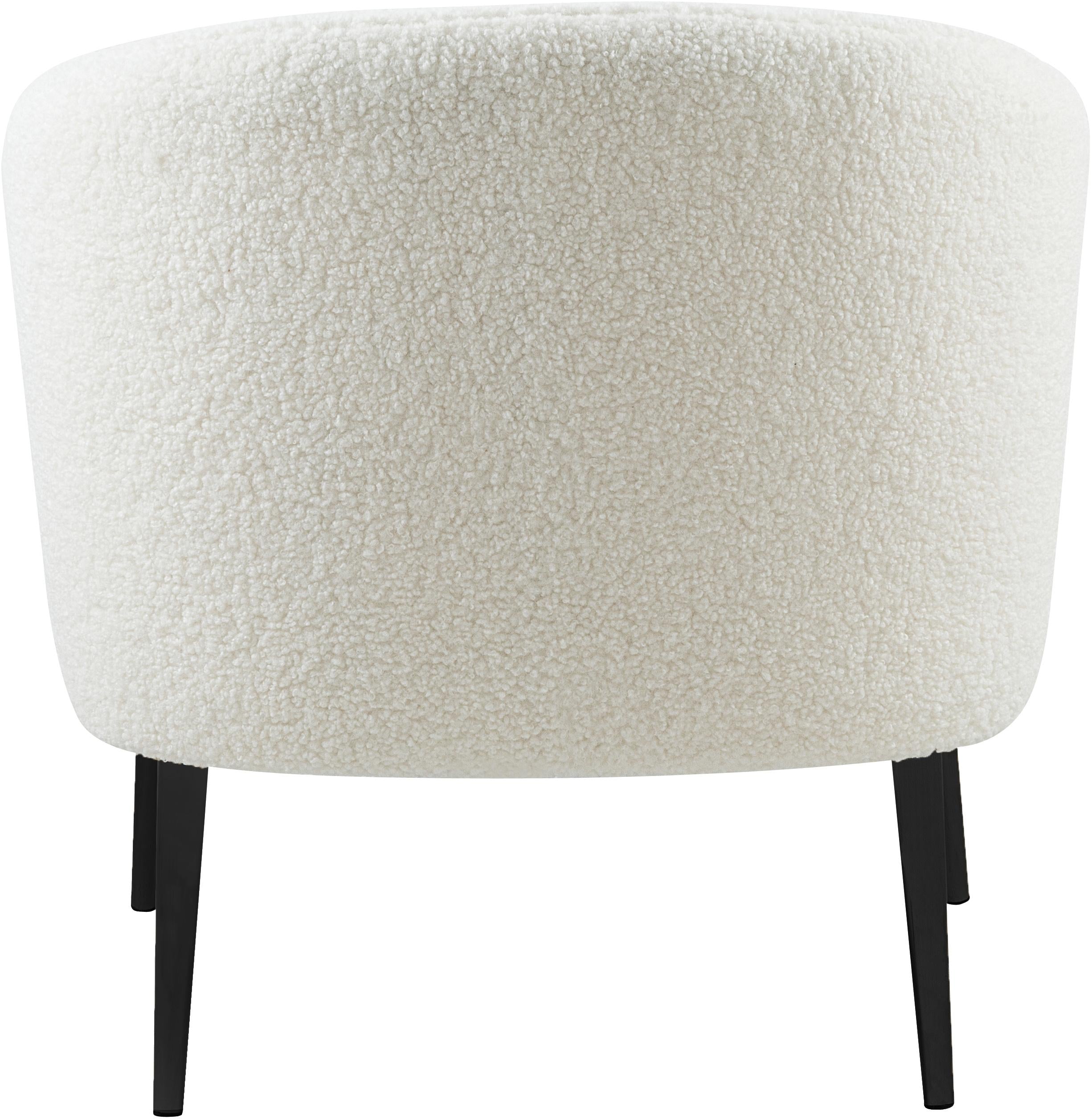 Barlow White Faux Sheepskin Fur Accent Chair - Luxury Home Furniture (MI)