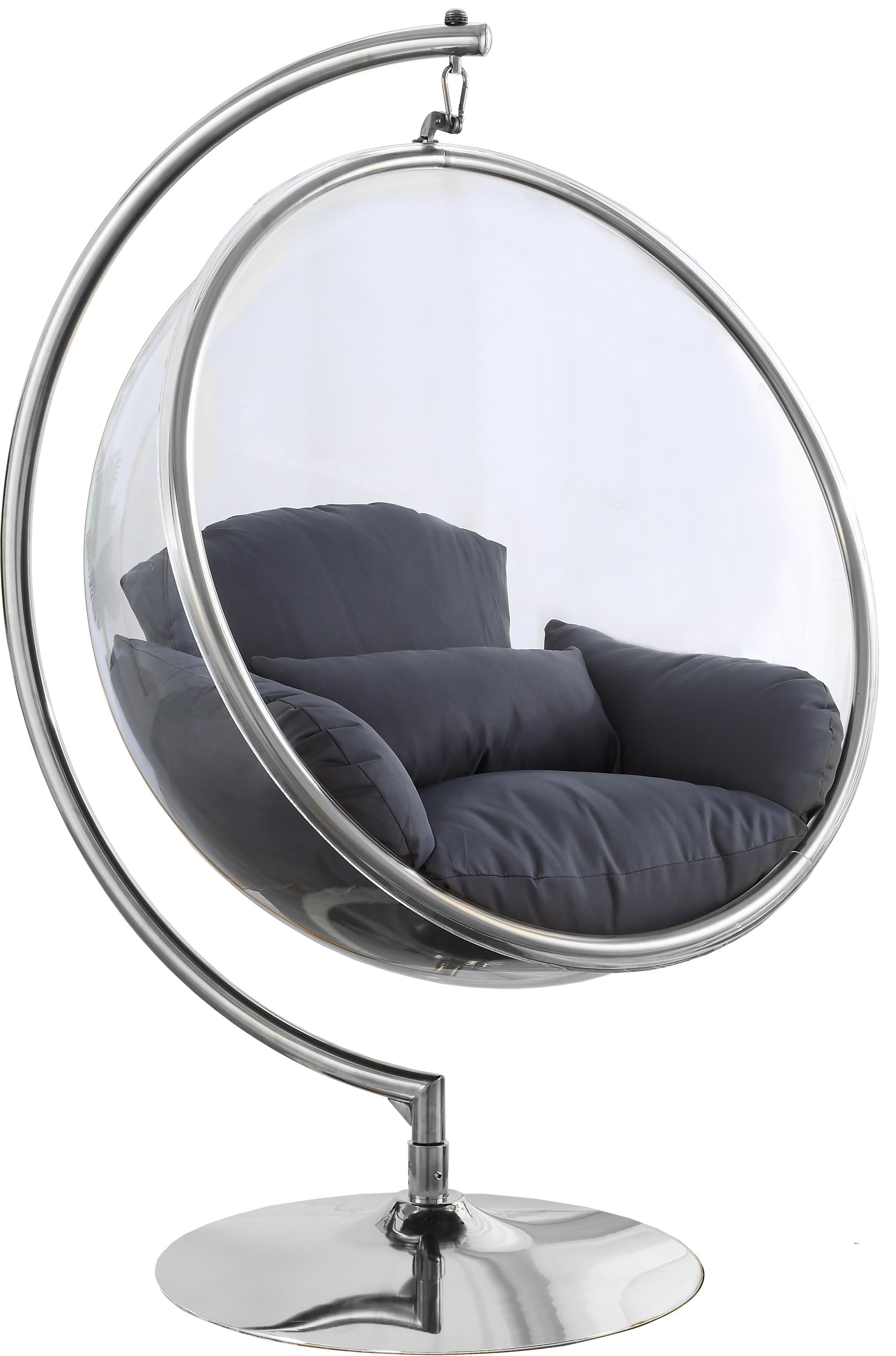 Luna Grey Durable Fabric Acrylic Swing Chair