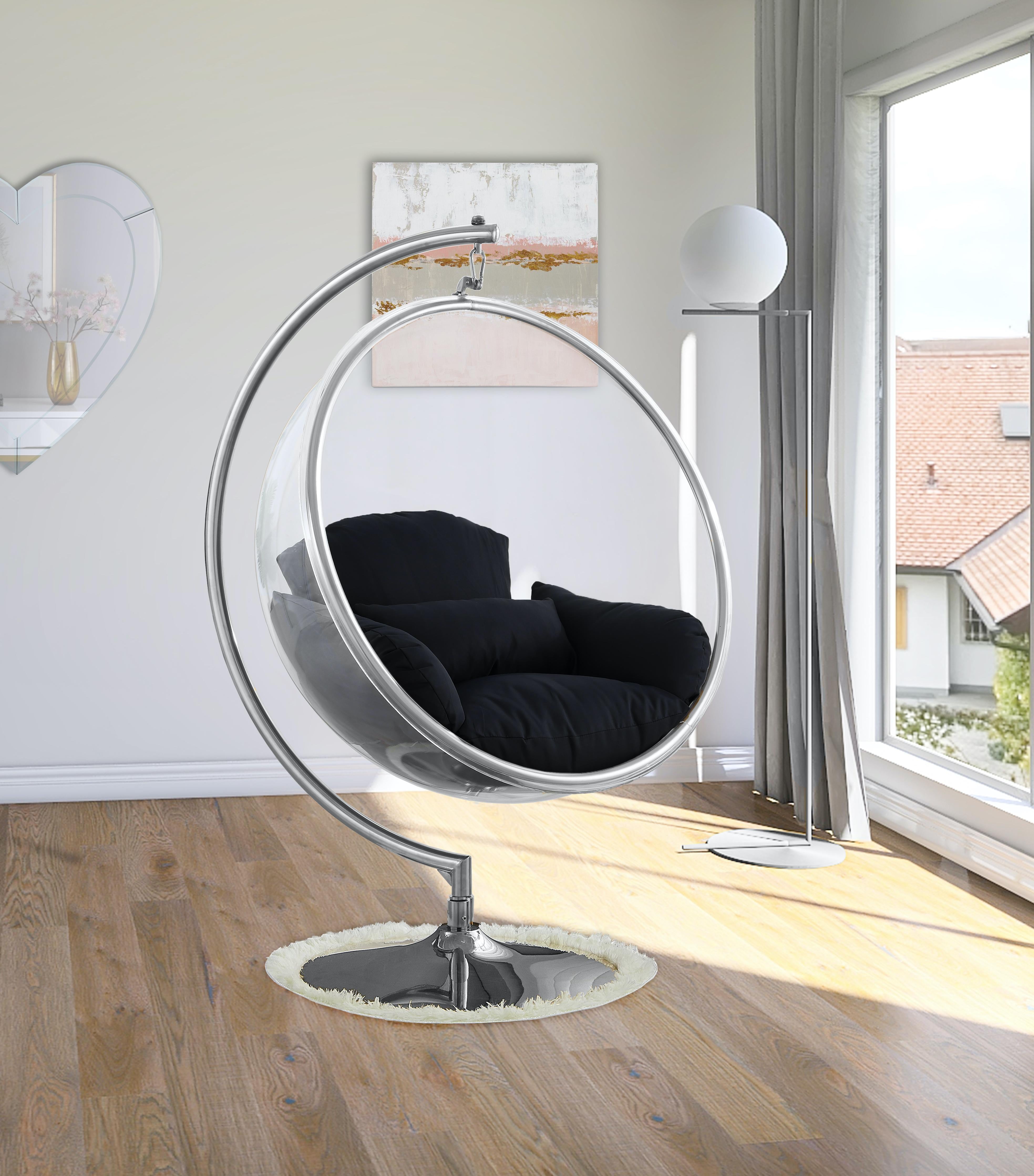 Luna Black Durable Fabric Acrylic Swing Chair - Luxury Home Furniture (MI)