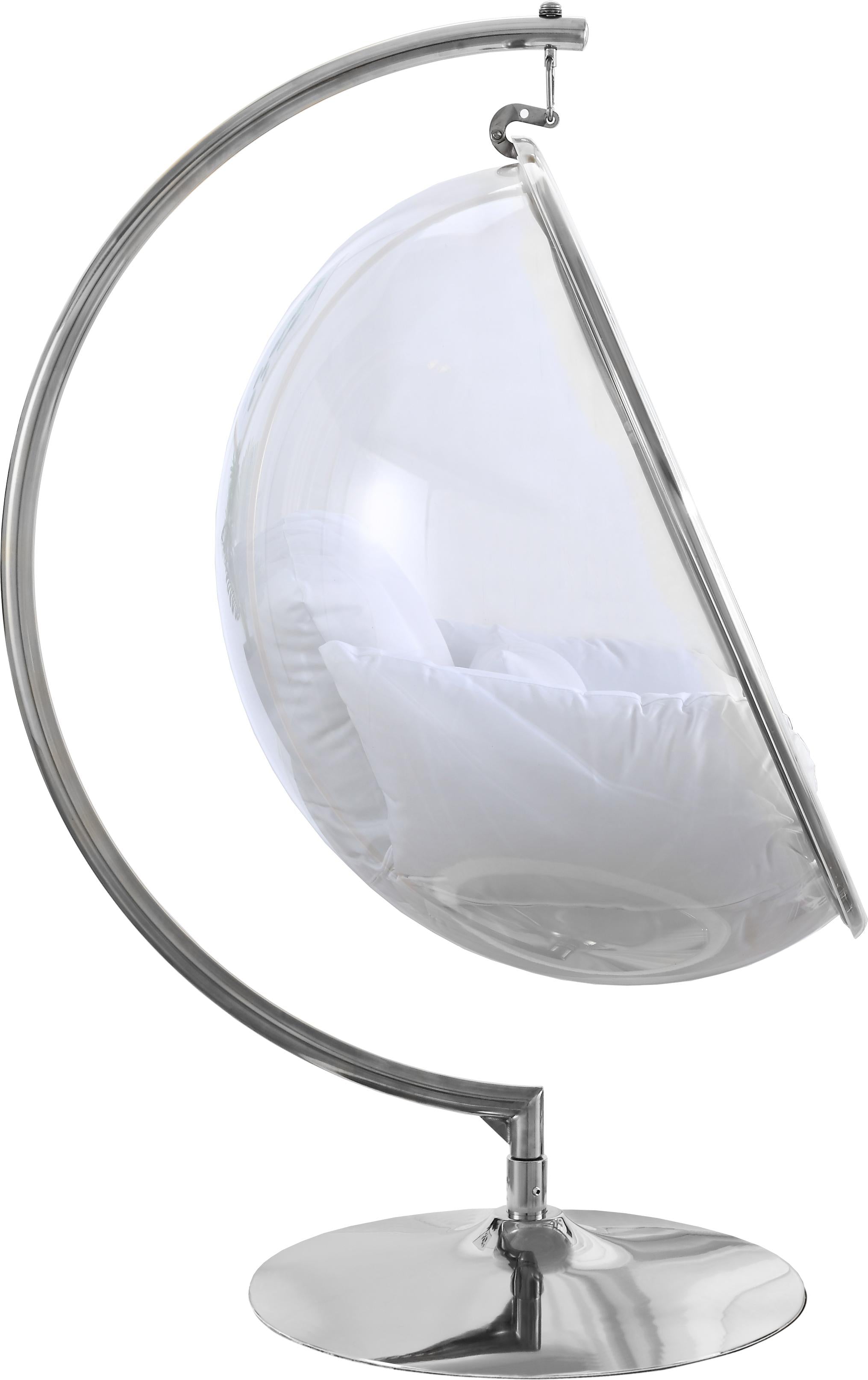 Luna White Durable Fabric Acrylic Swing Chair - Luxury Home Furniture (MI)