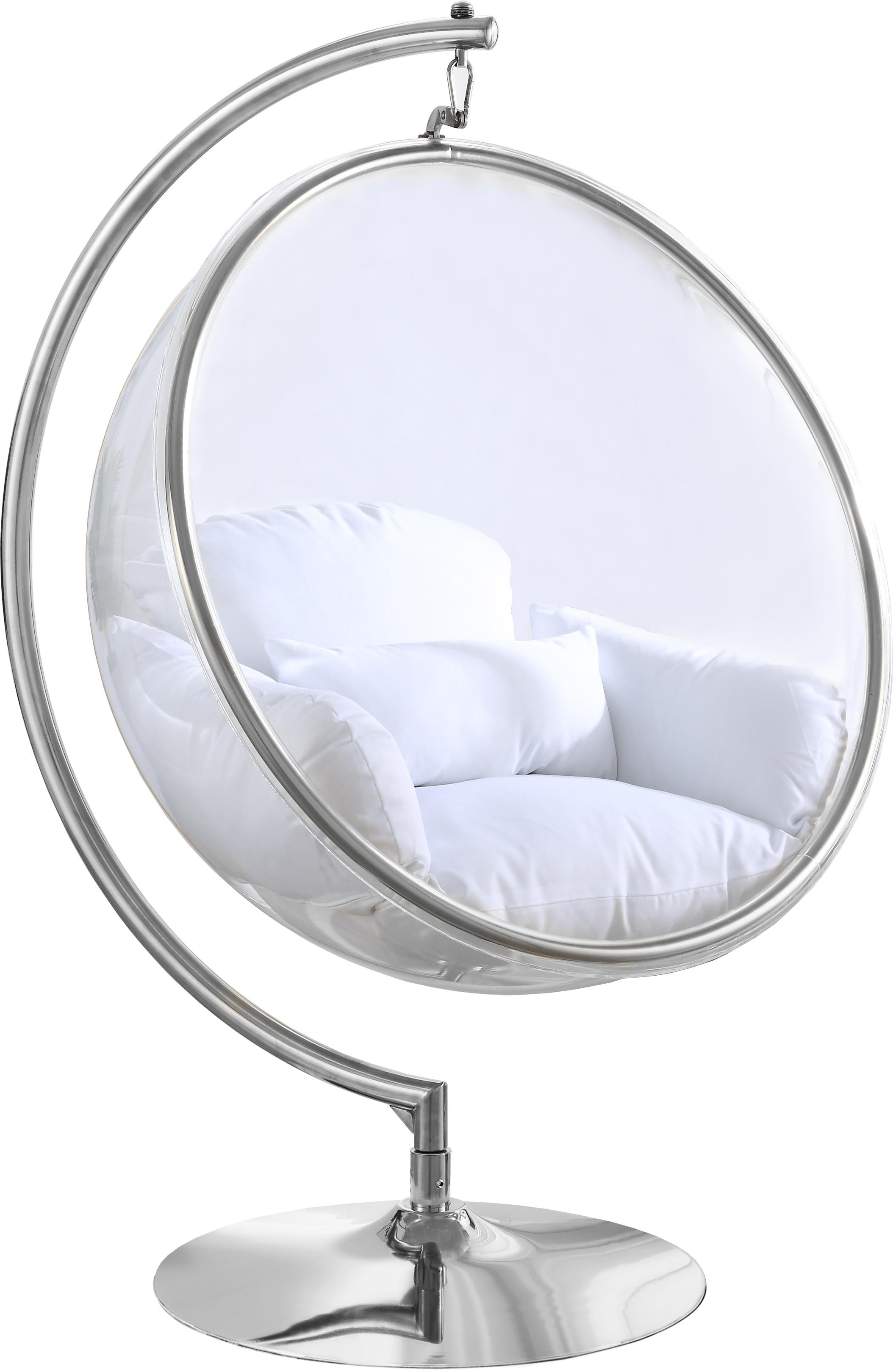 Luna White Durable Fabric Acrylic Swing Chair - Luxury Home Furniture (MI)