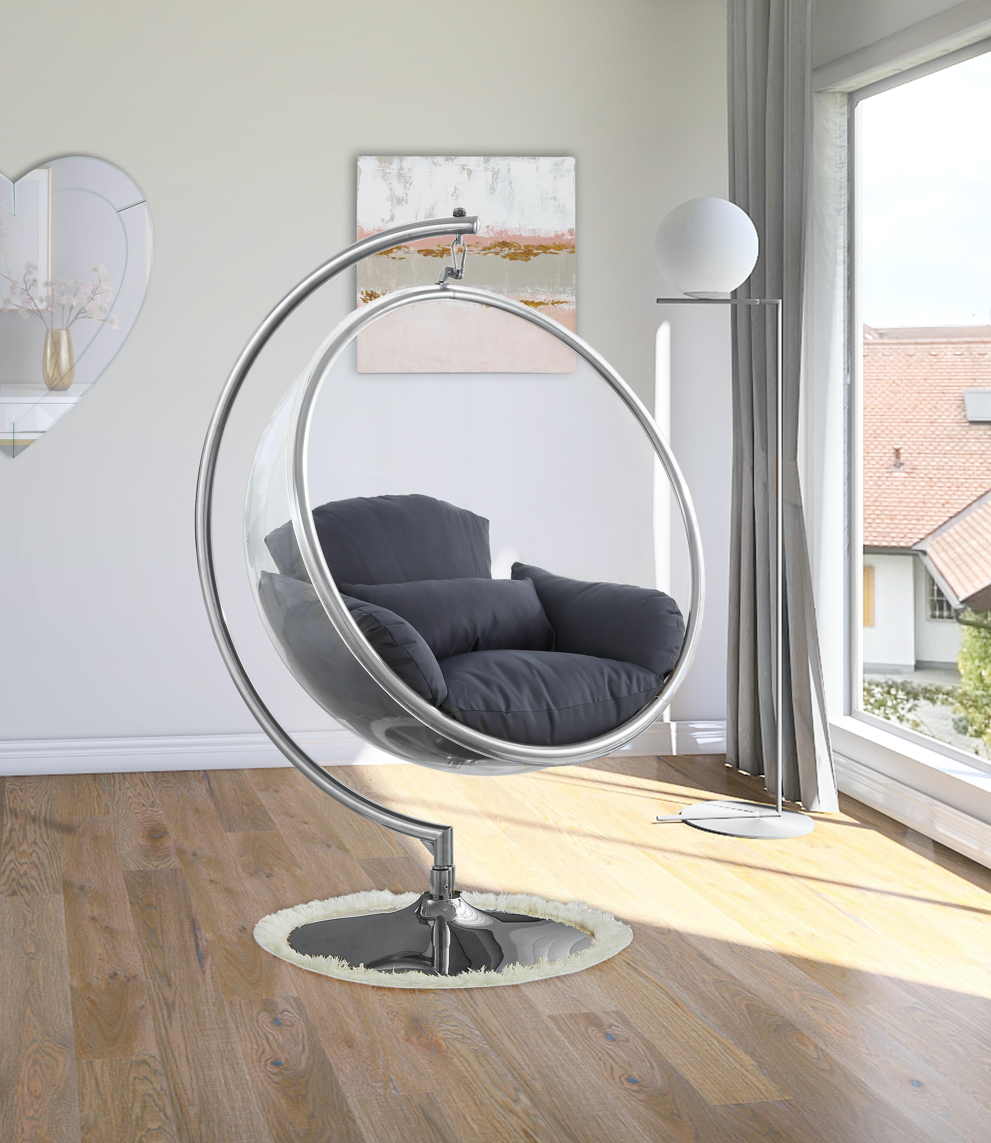 Luna Grey Durable Fabric Acrylic Swing Chair - Luxury Home Furniture (MI)