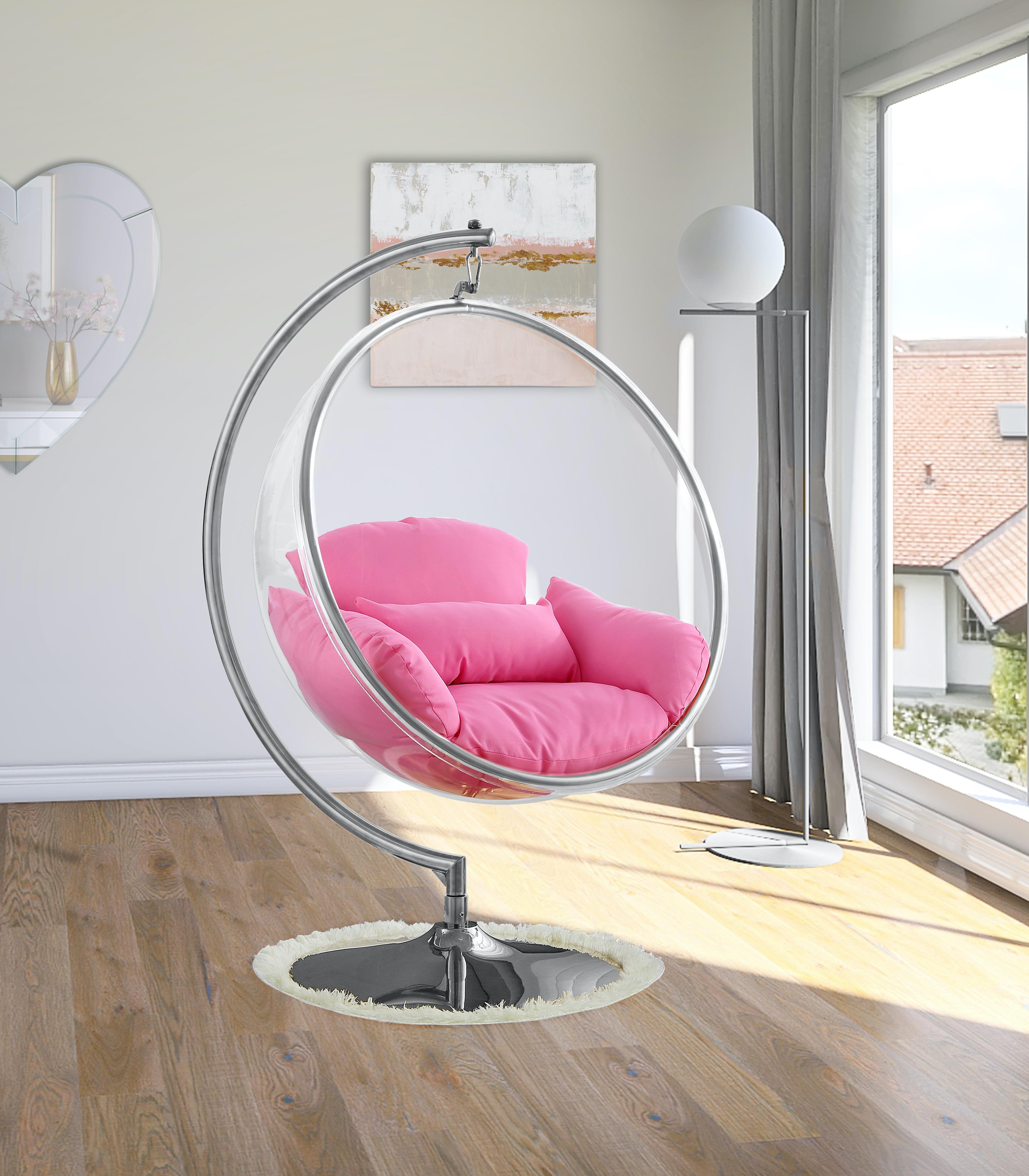 Luna Pink Durable Fabric Acrylic Swing Chair - Luxury Home Furniture (MI)