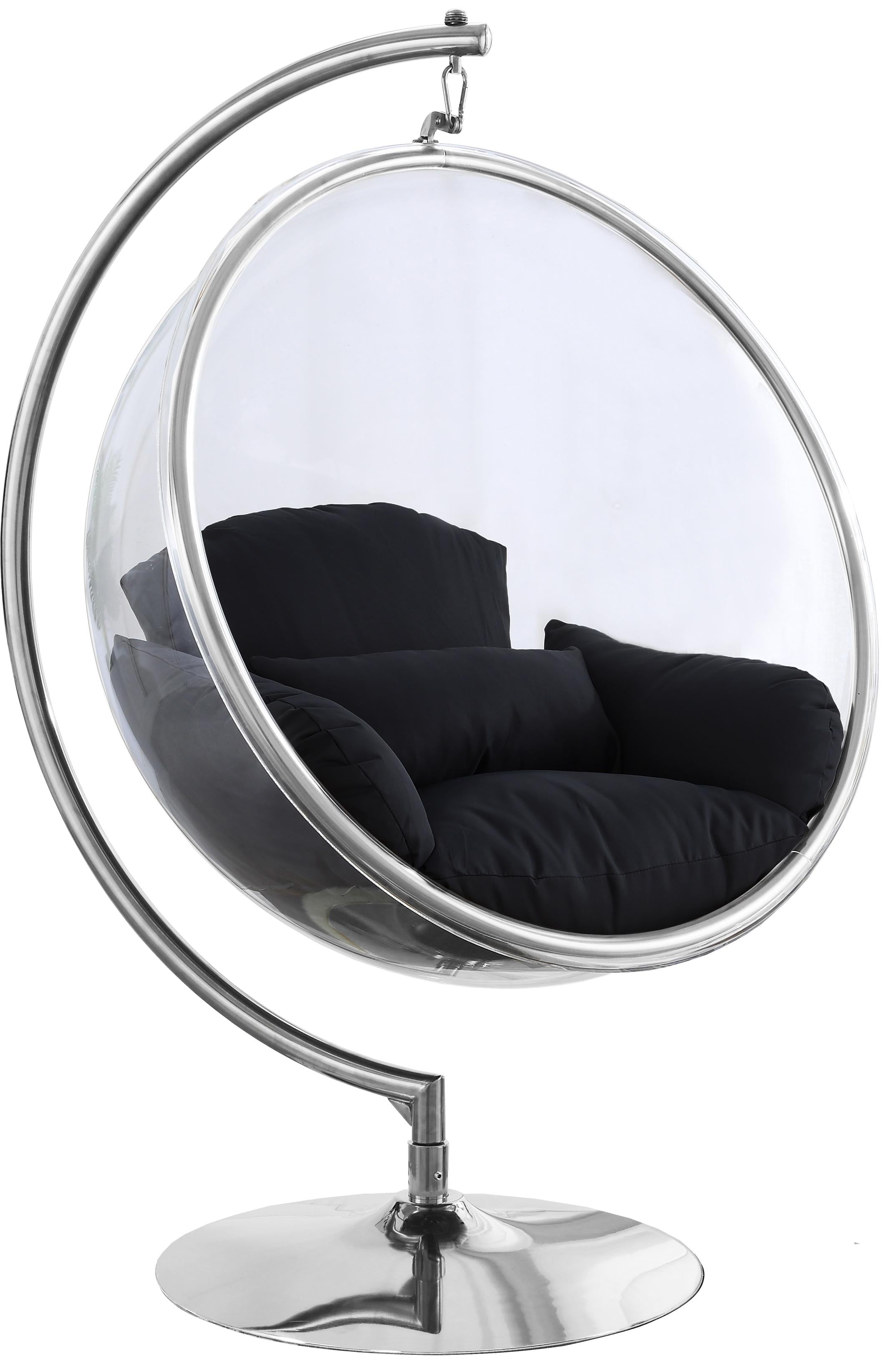 Luna Black Durable Fabric Acrylic Swing Chair - Luxury Home Furniture (MI)