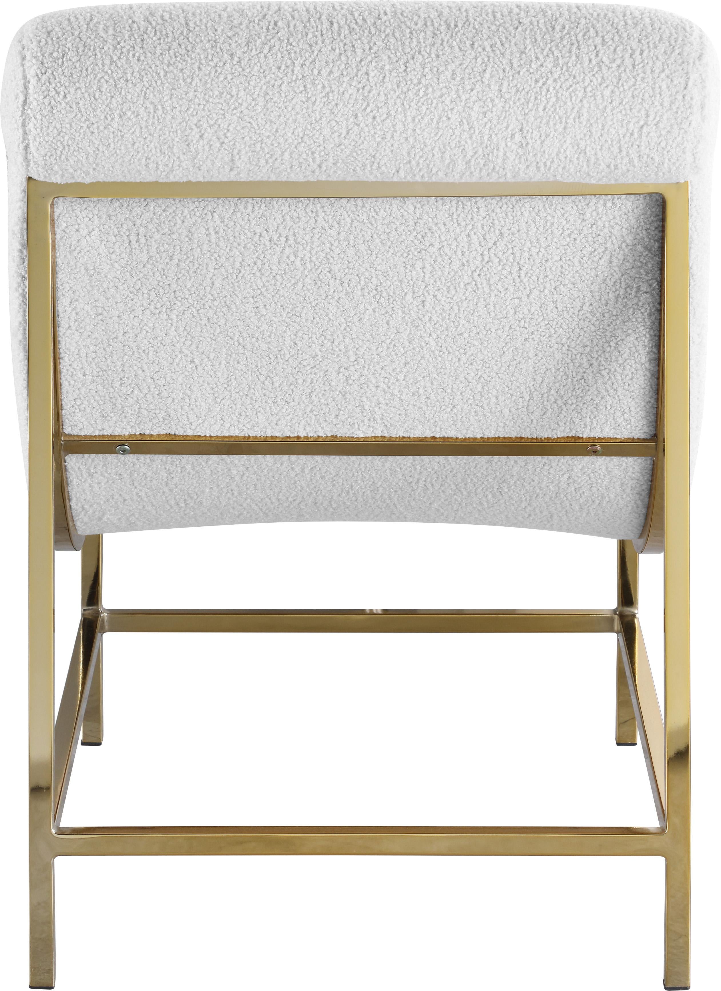 Nube White Faux Sheepskin Fur Accent Chair - Luxury Home Furniture (MI)