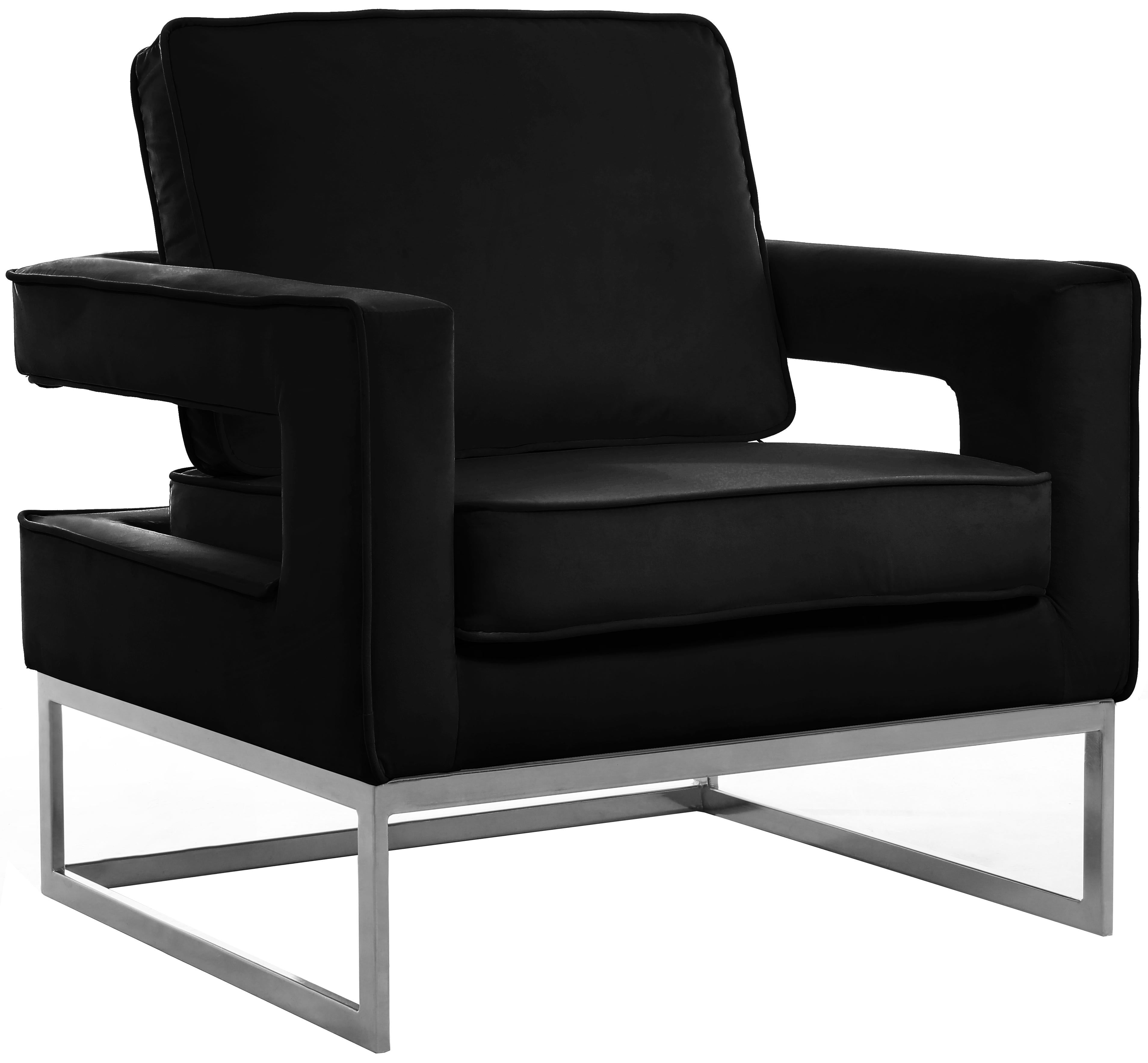 Noah Black Velvet Accent Chair - Luxury Home Furniture (MI)