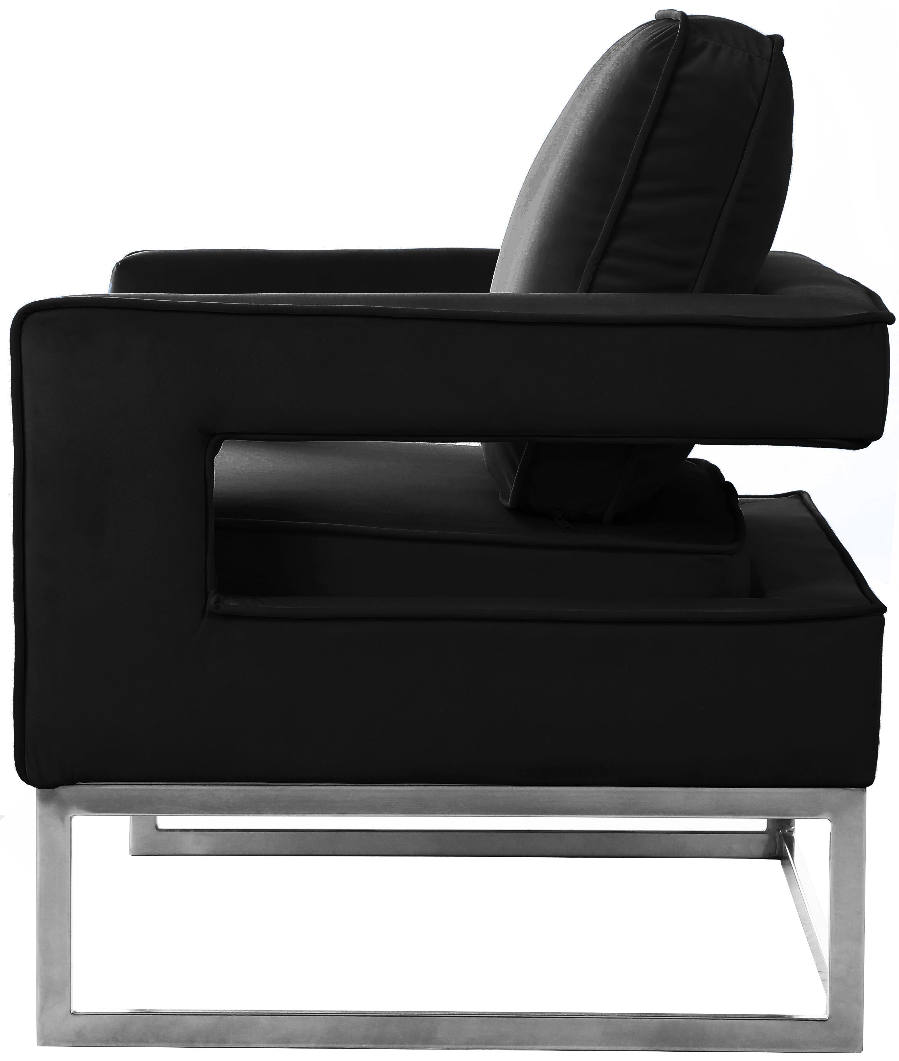 Noah Black Velvet Accent Chair - Luxury Home Furniture (MI)
