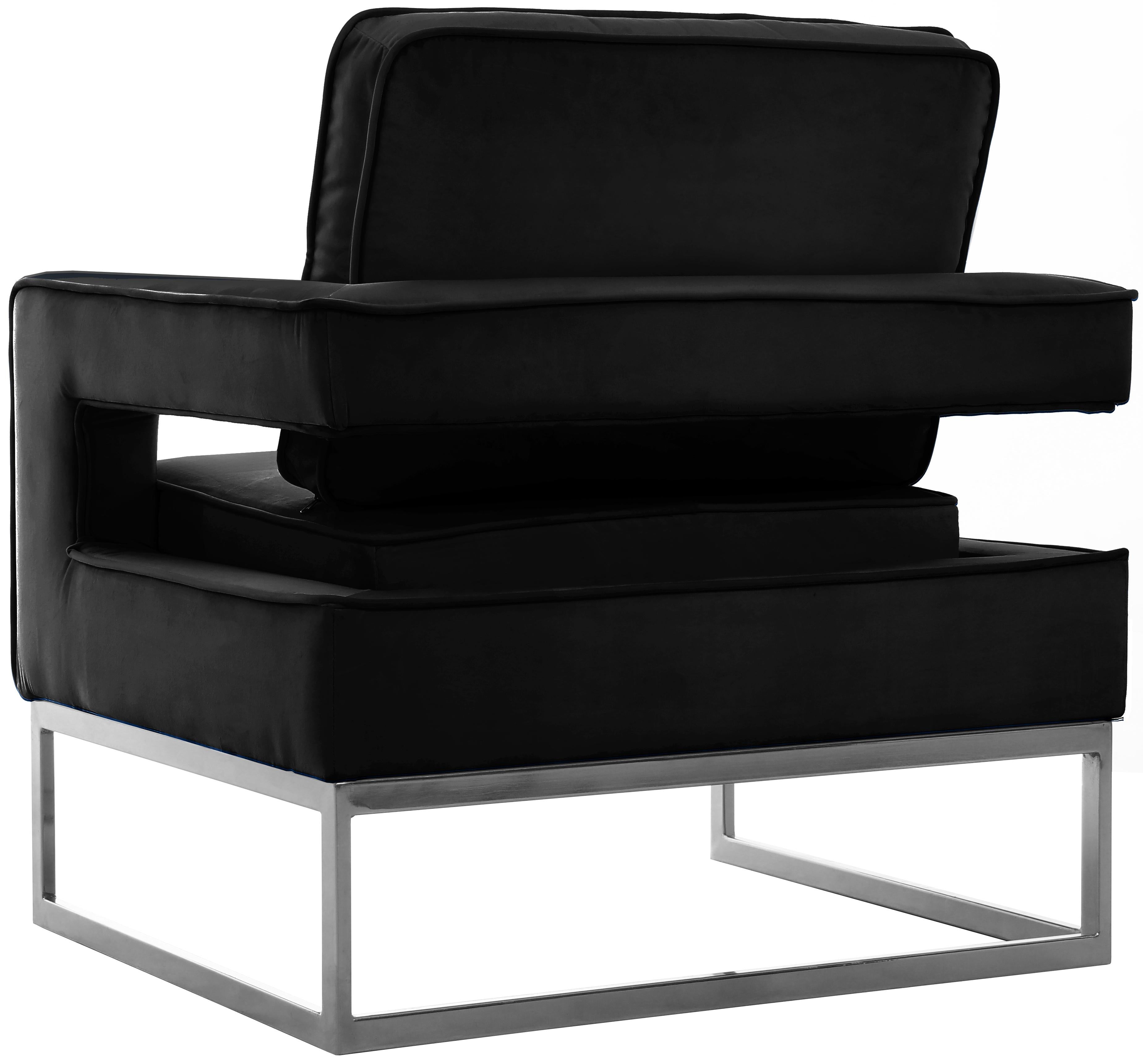 Noah Black Velvet Accent Chair - Luxury Home Furniture (MI)