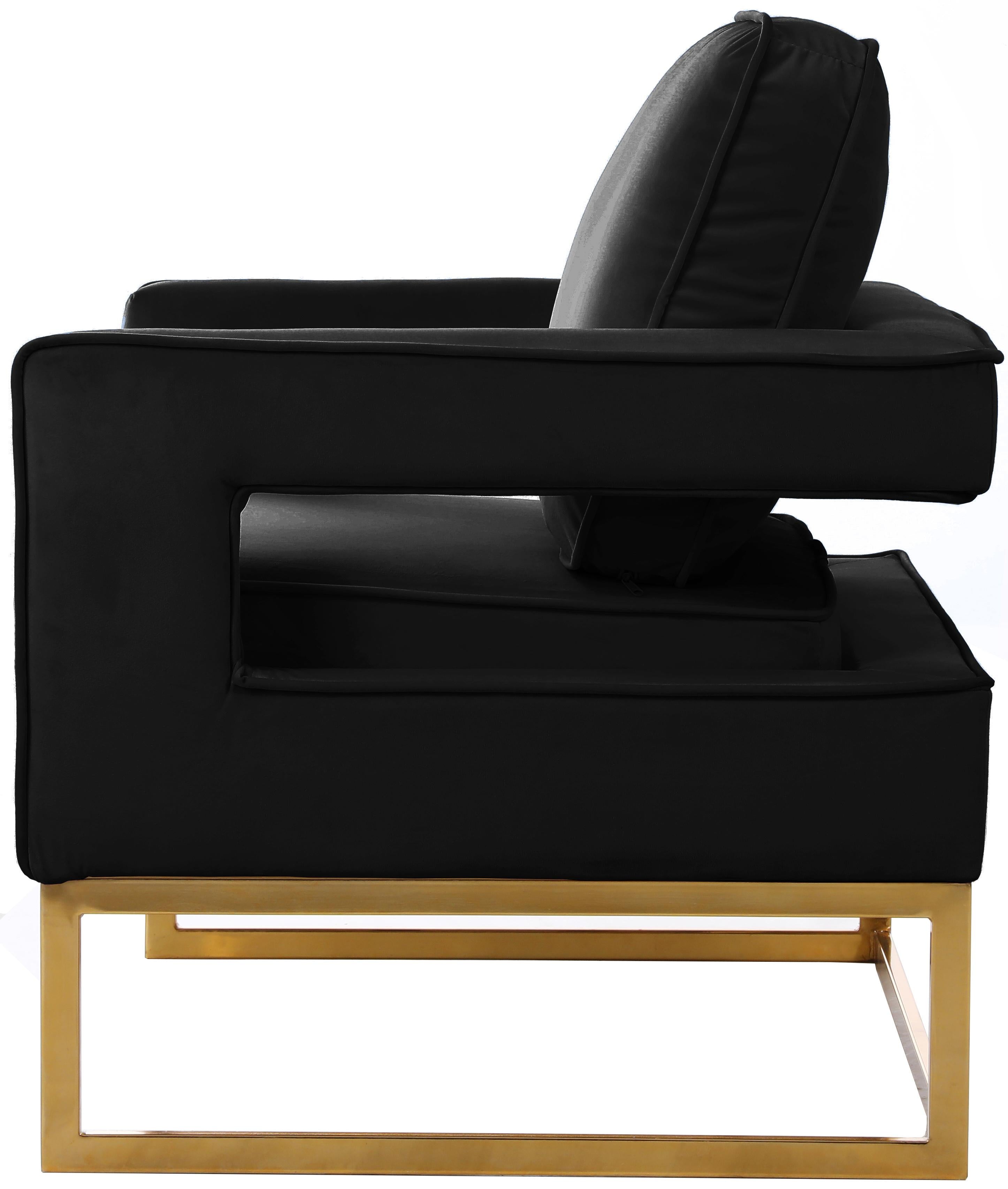 Noah Black Velvet Accent Chair - Luxury Home Furniture (MI)