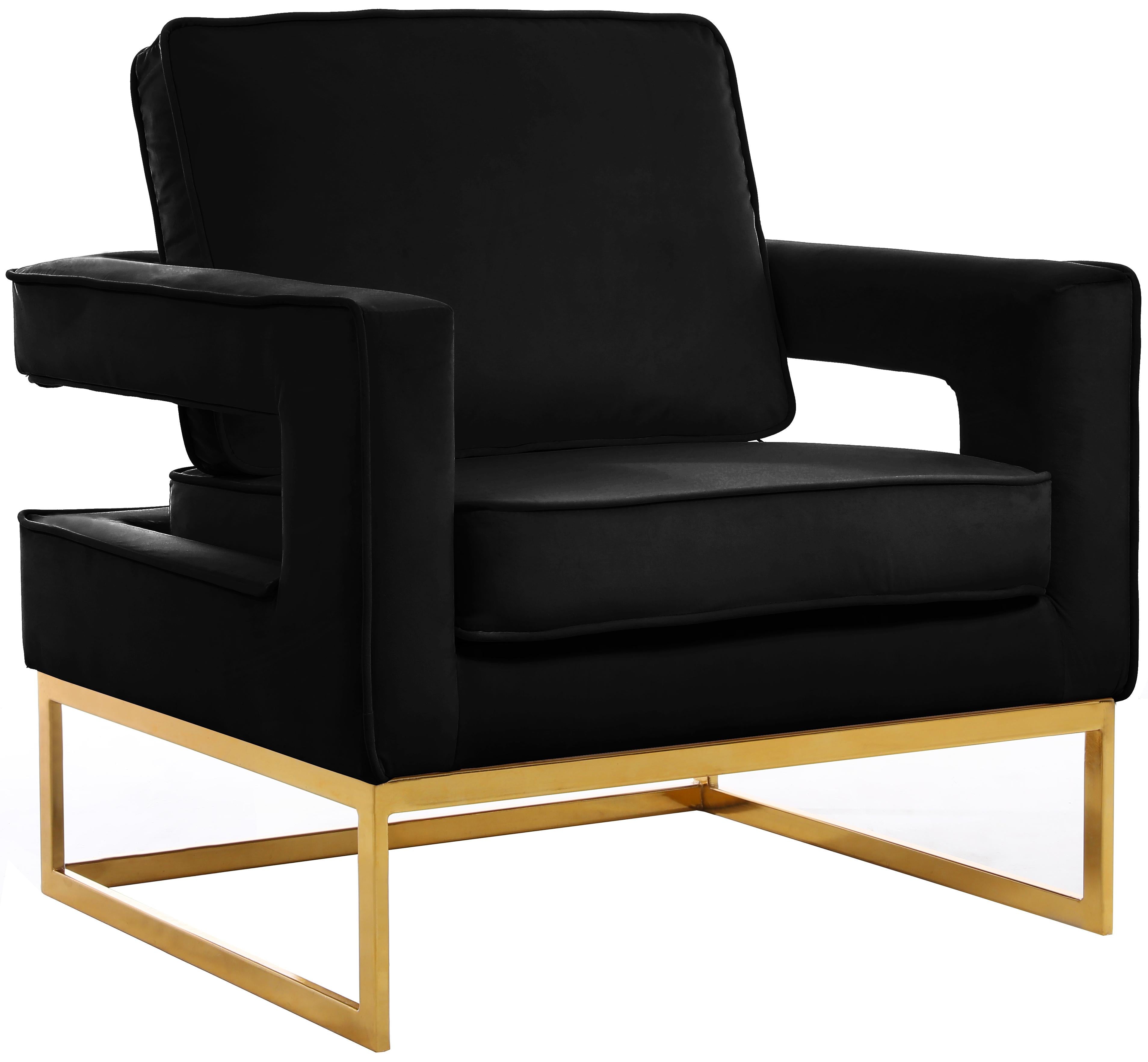 Noah Black Velvet Accent Chair - Luxury Home Furniture (MI)