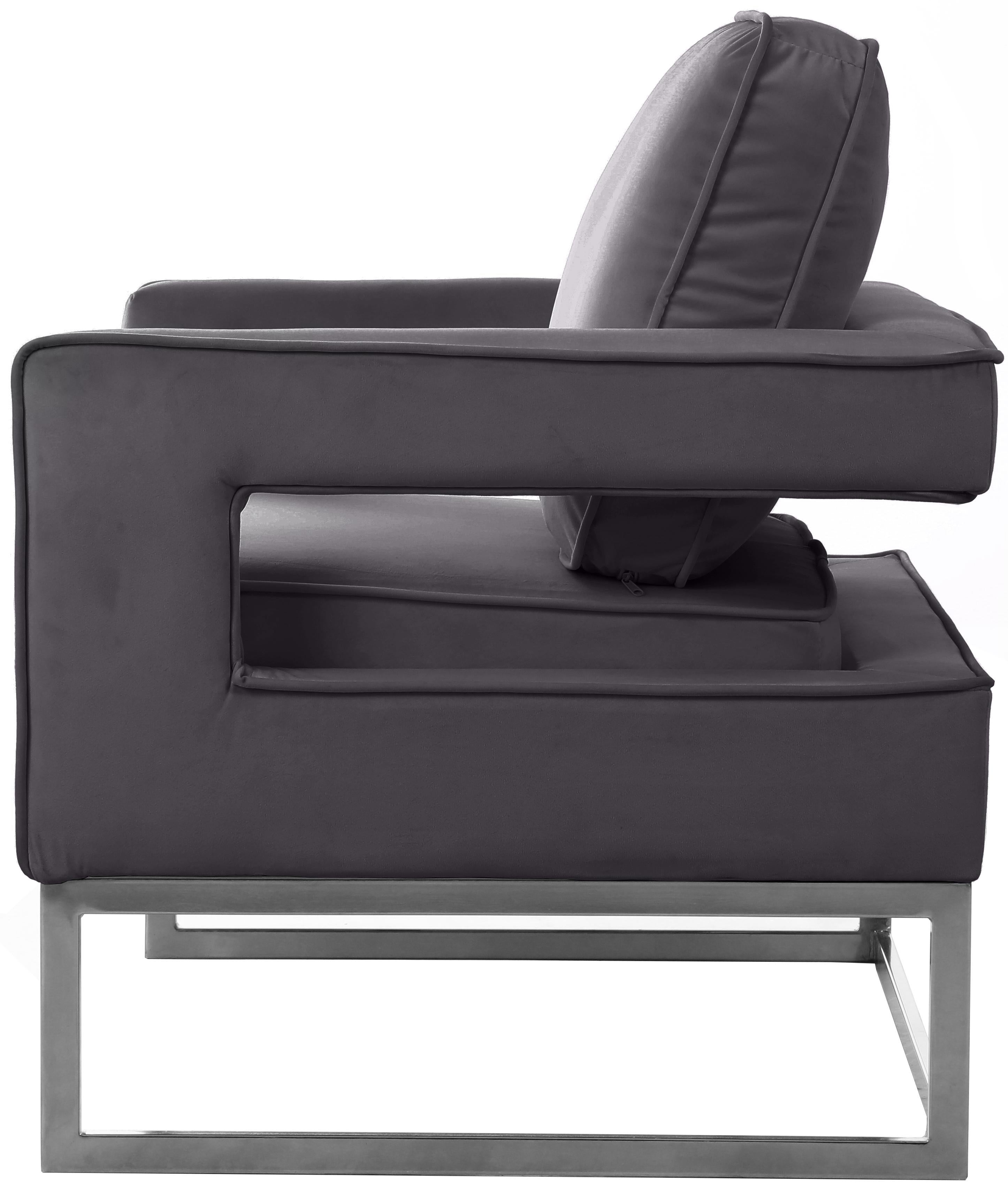 Noah Grey Velvet Accent Chair - Luxury Home Furniture (MI)