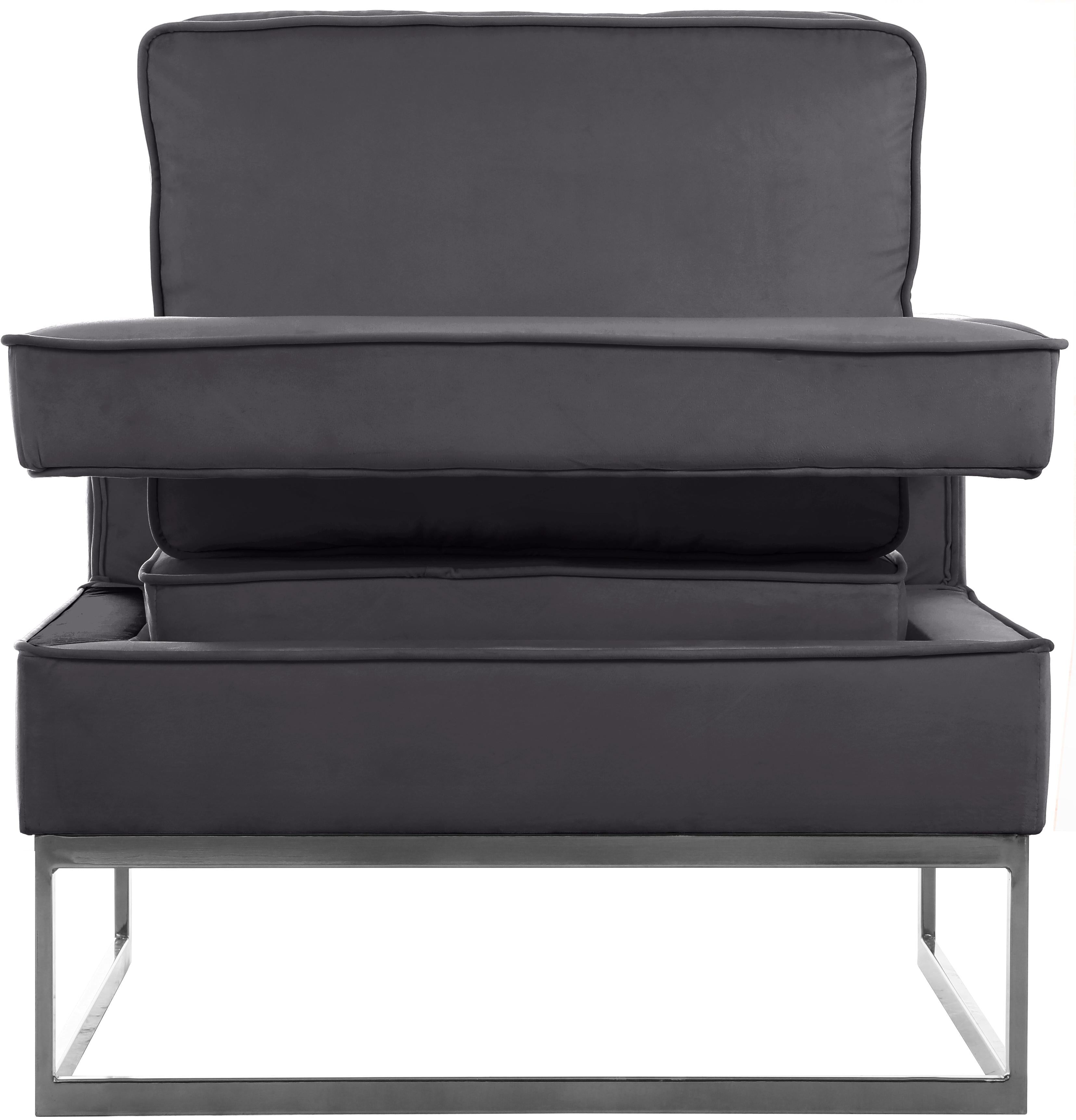 Noah Grey Velvet Accent Chair - Luxury Home Furniture (MI)