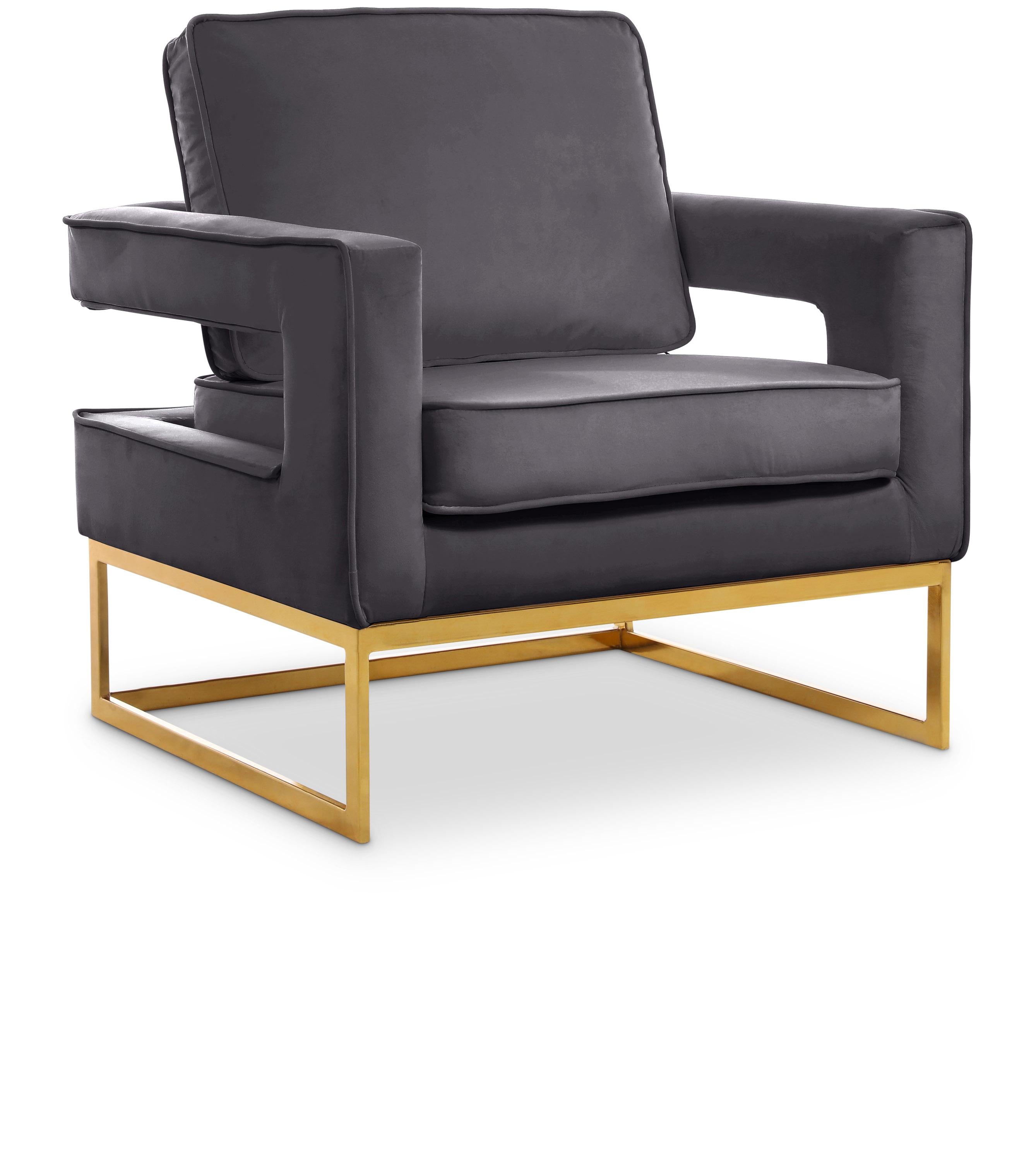 Noah Grey Velvet Accent Chair - Luxury Home Furniture (MI)