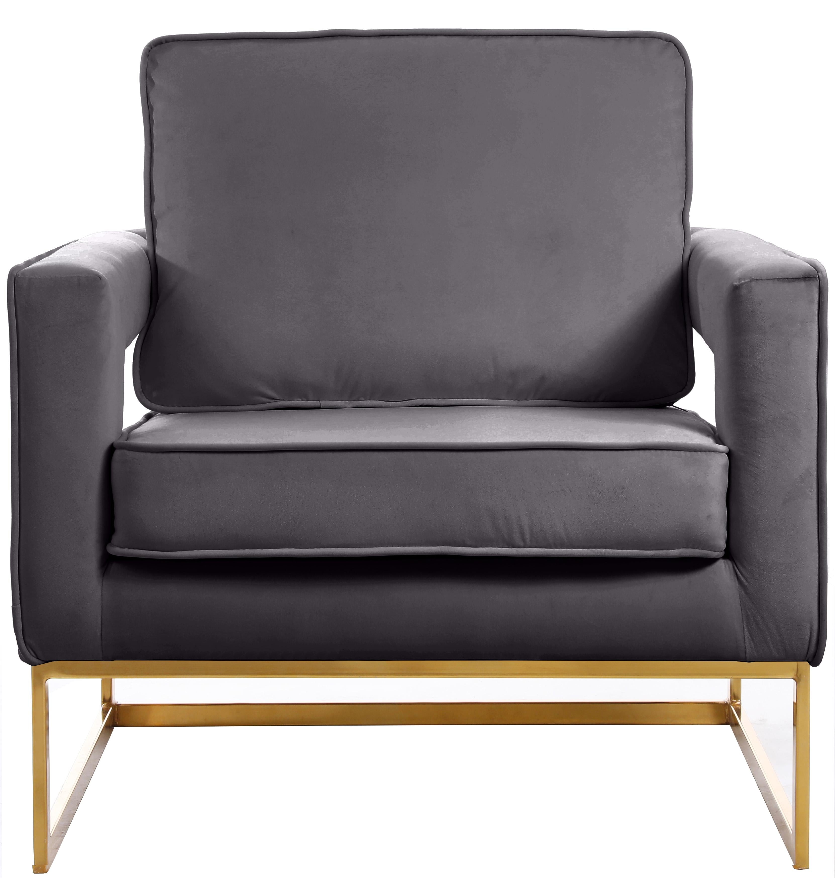 Noah Grey Velvet Accent Chair - Luxury Home Furniture (MI)