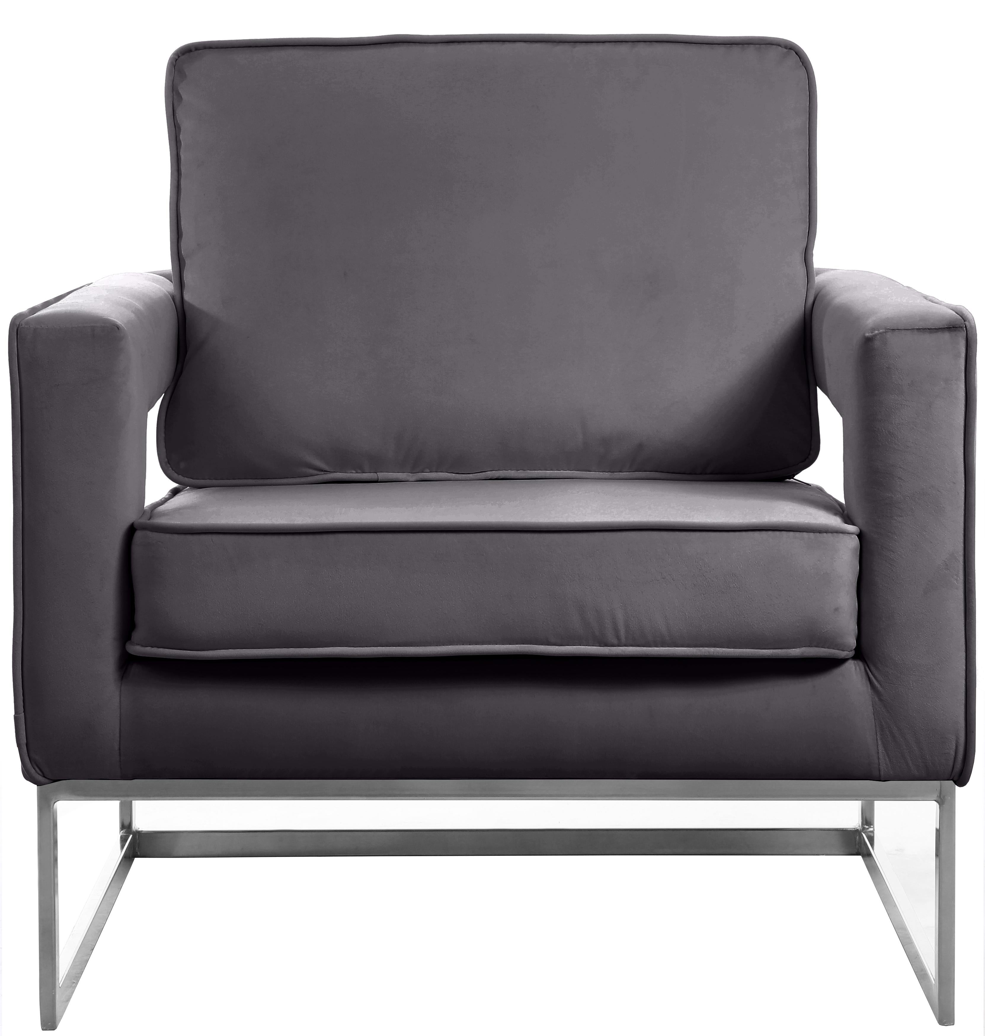 Noah Grey Velvet Accent Chair - Luxury Home Furniture (MI)