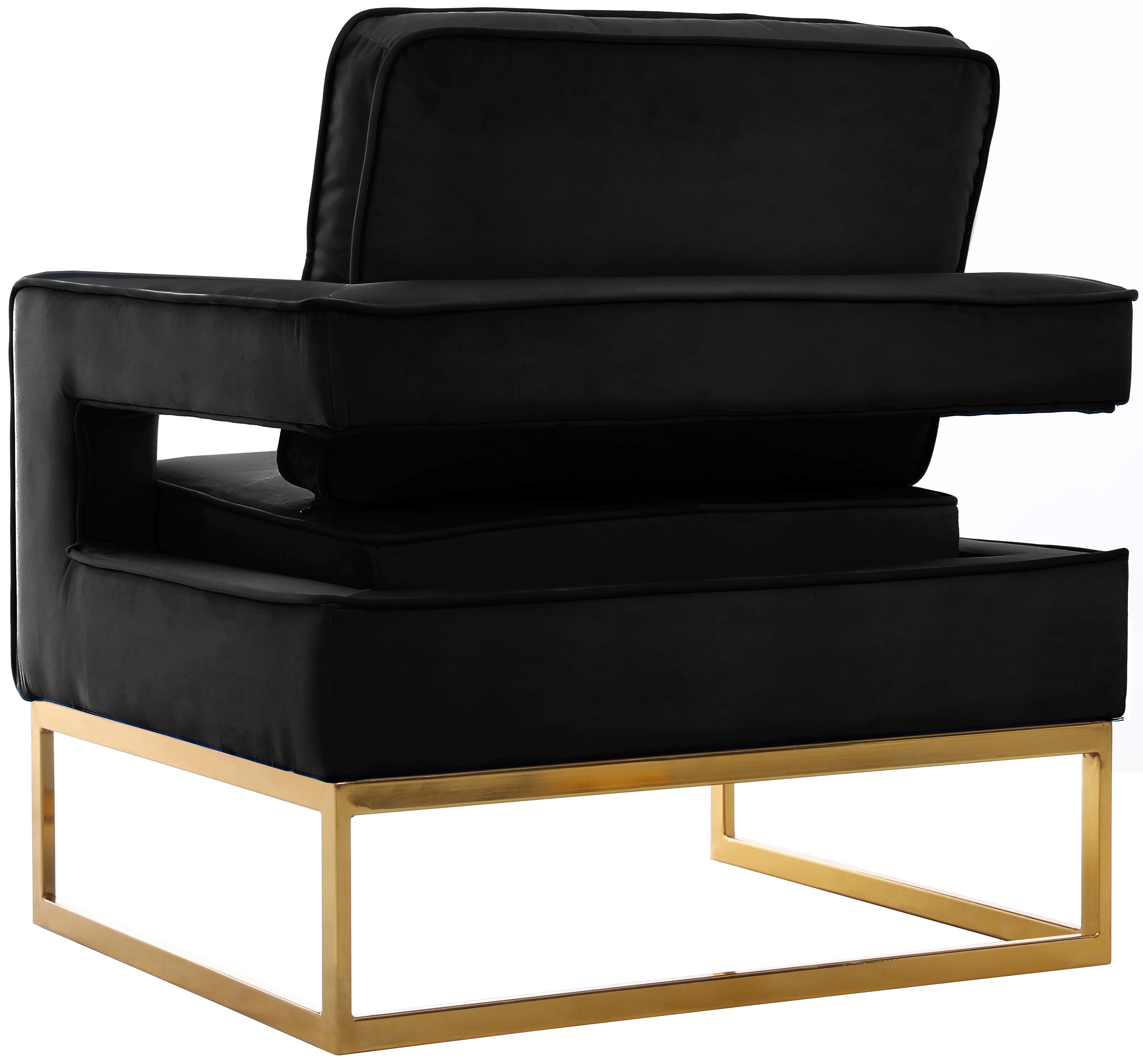 Noah Black Velvet Accent Chair - Luxury Home Furniture (MI)