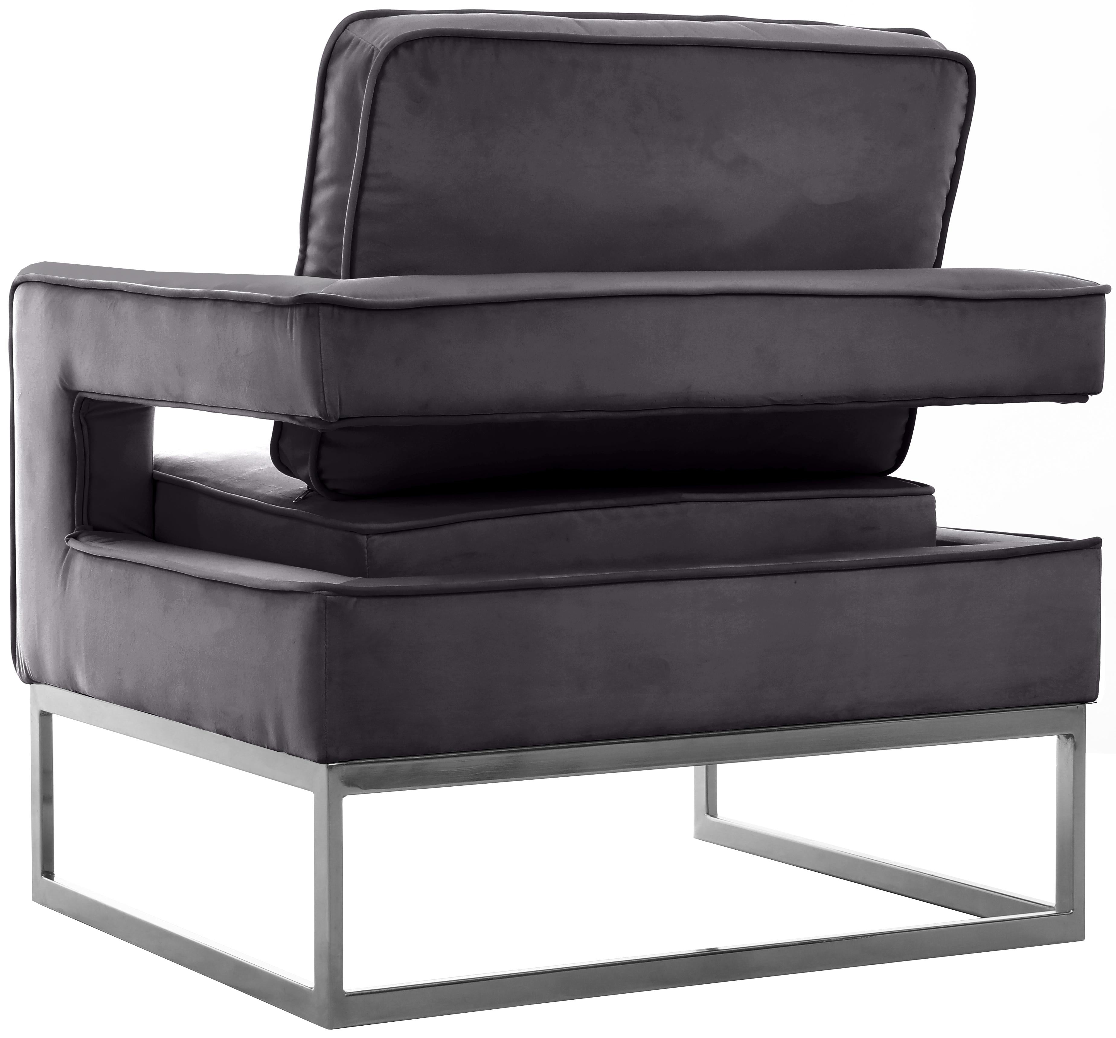 Noah Grey Velvet Accent Chair - Luxury Home Furniture (MI)