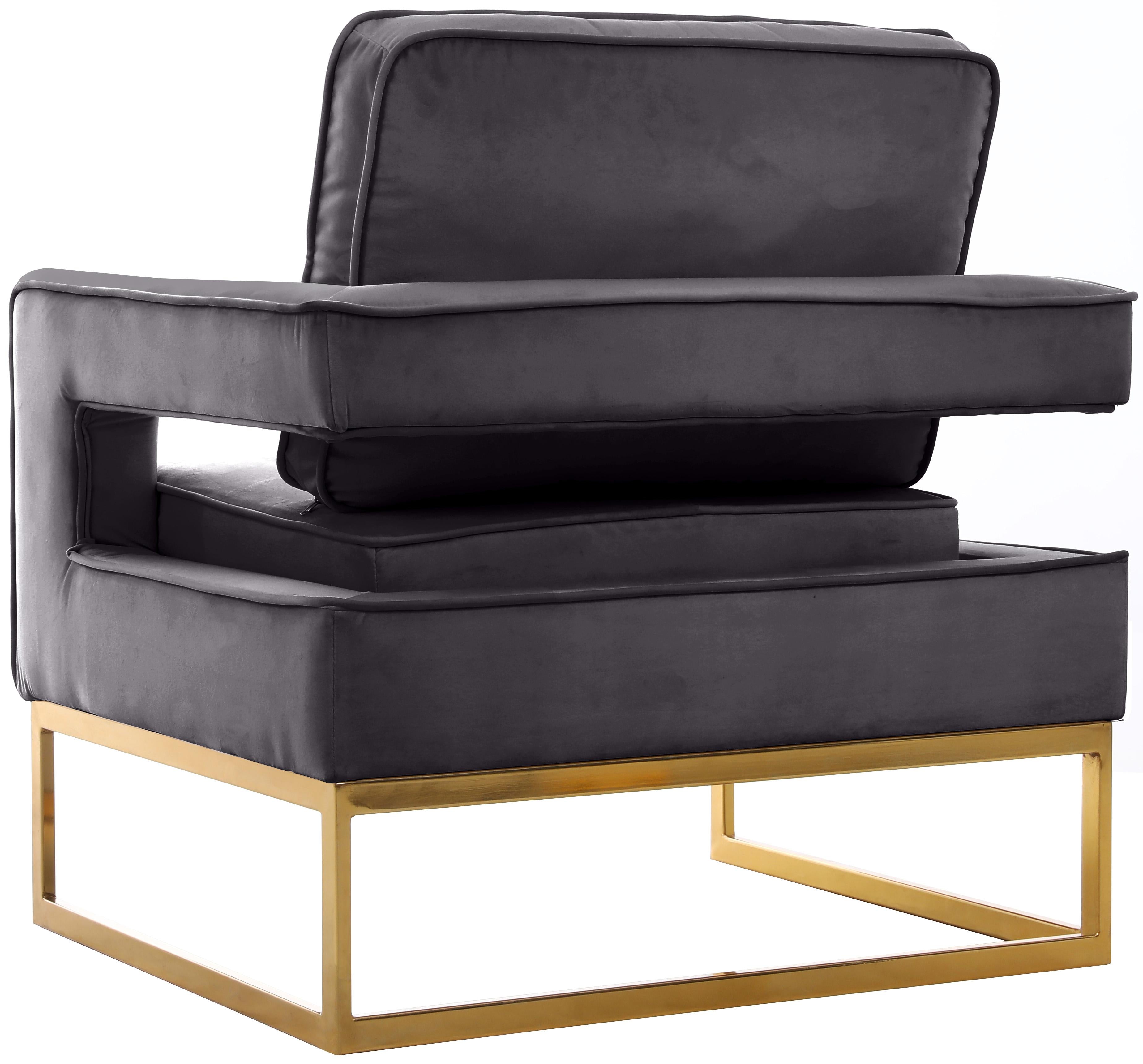 Noah Grey Velvet Accent Chair - Luxury Home Furniture (MI)