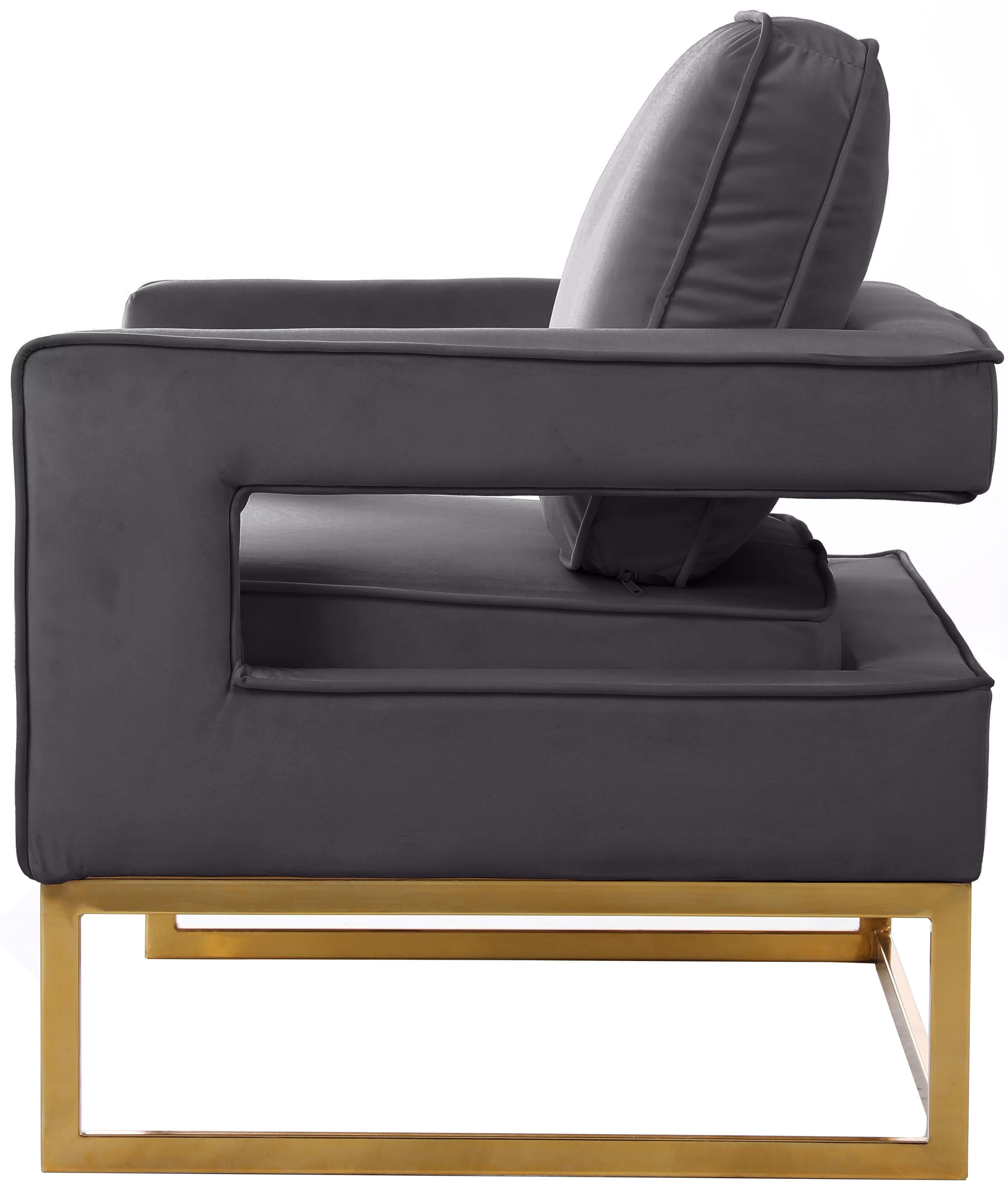 Noah Grey Velvet Accent Chair - Luxury Home Furniture (MI)