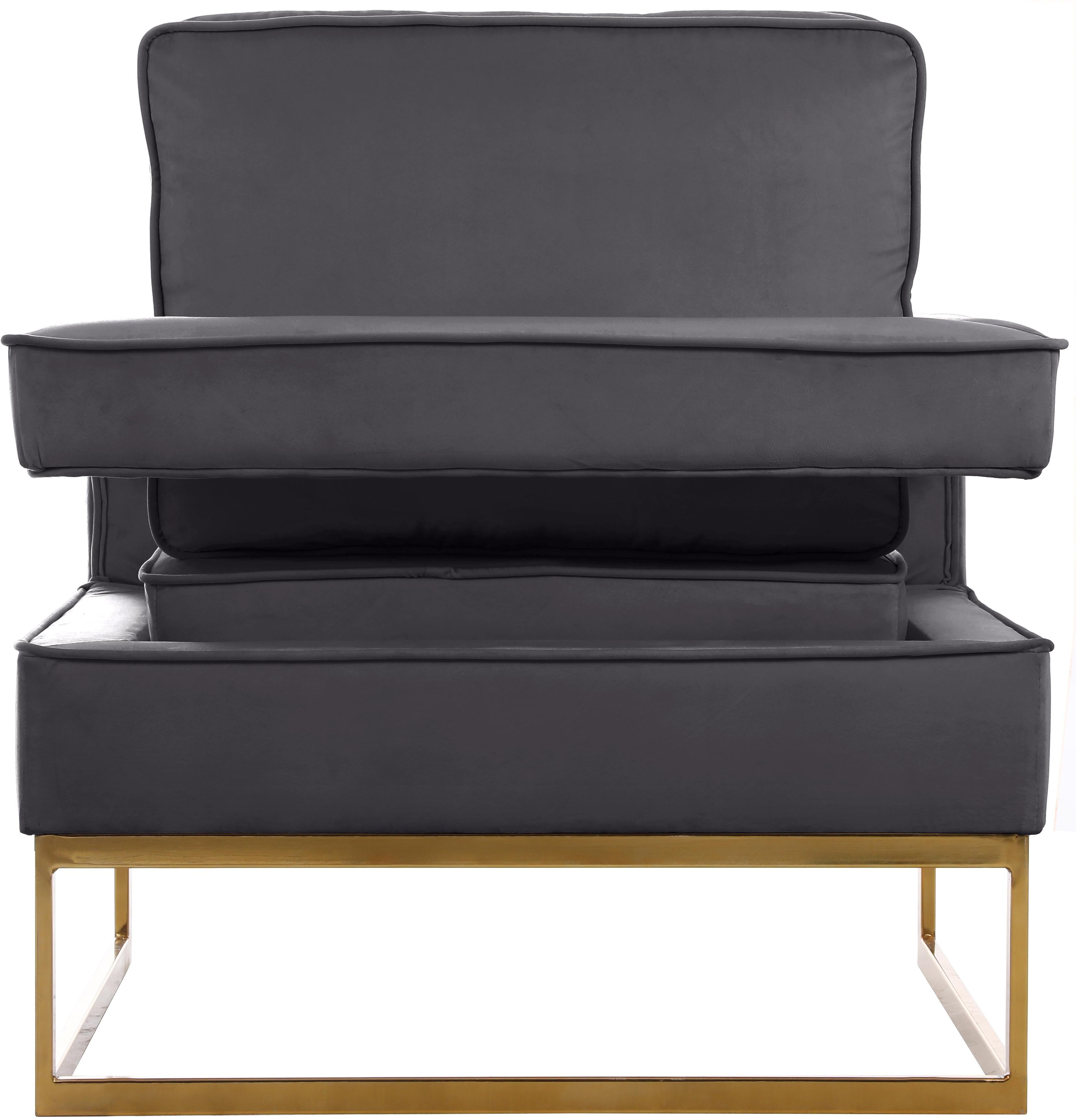 Noah Grey Velvet Accent Chair - Luxury Home Furniture (MI)