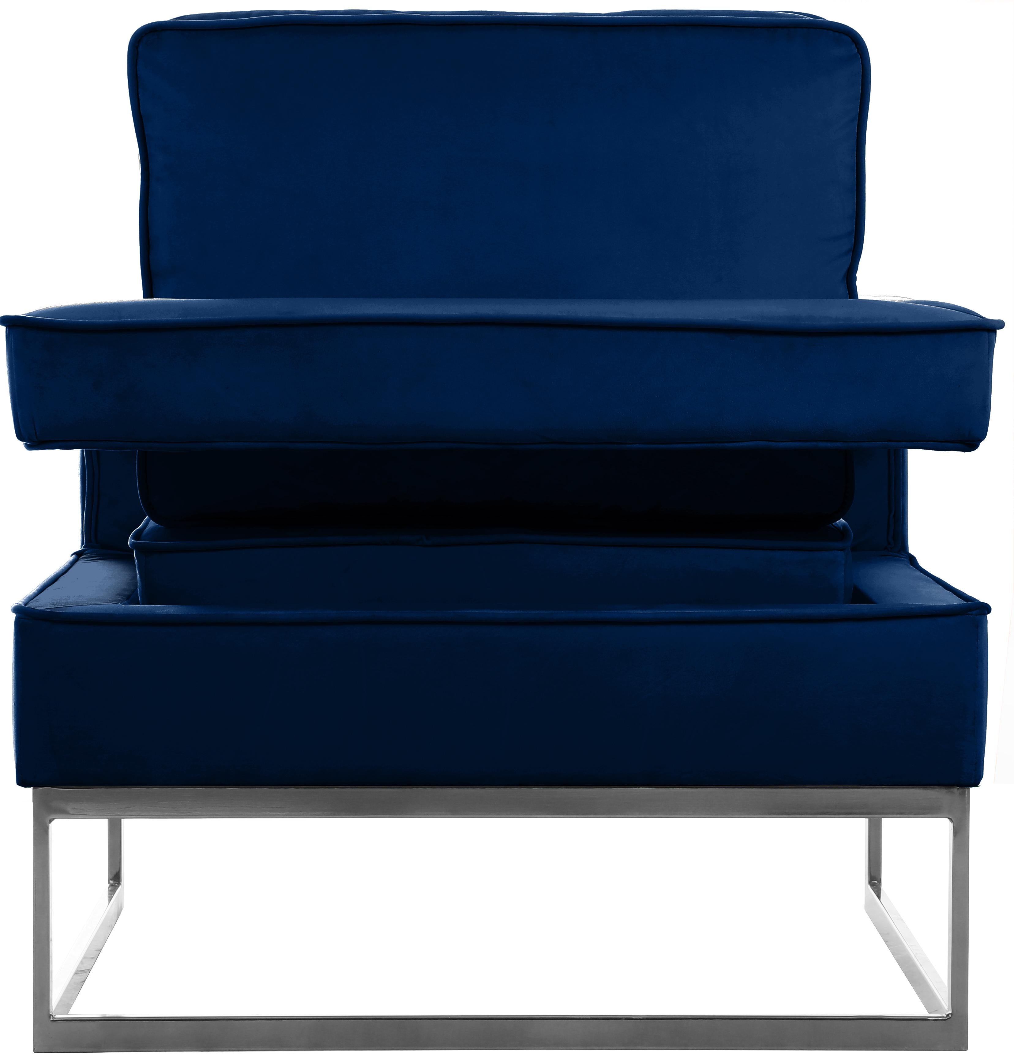 Noah Navy Velvet Accent Chair - Luxury Home Furniture (MI)