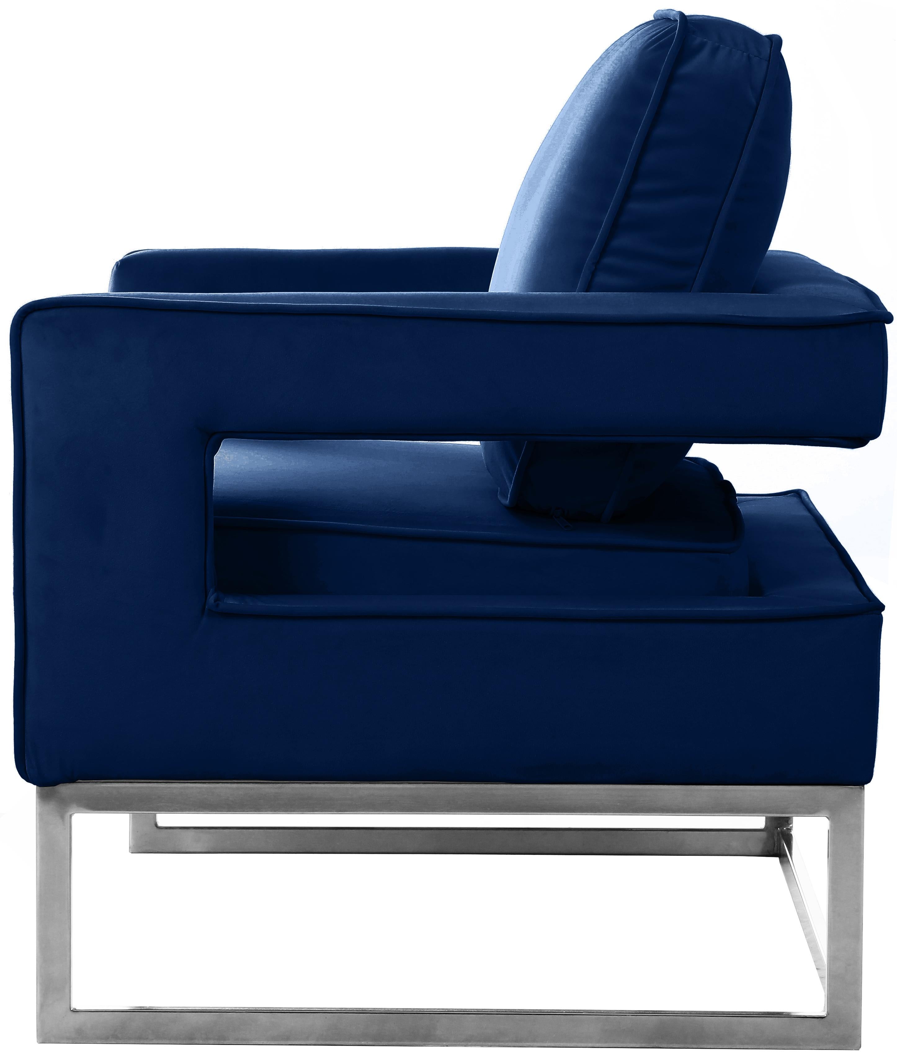 Noah Navy Velvet Accent Chair - Luxury Home Furniture (MI)