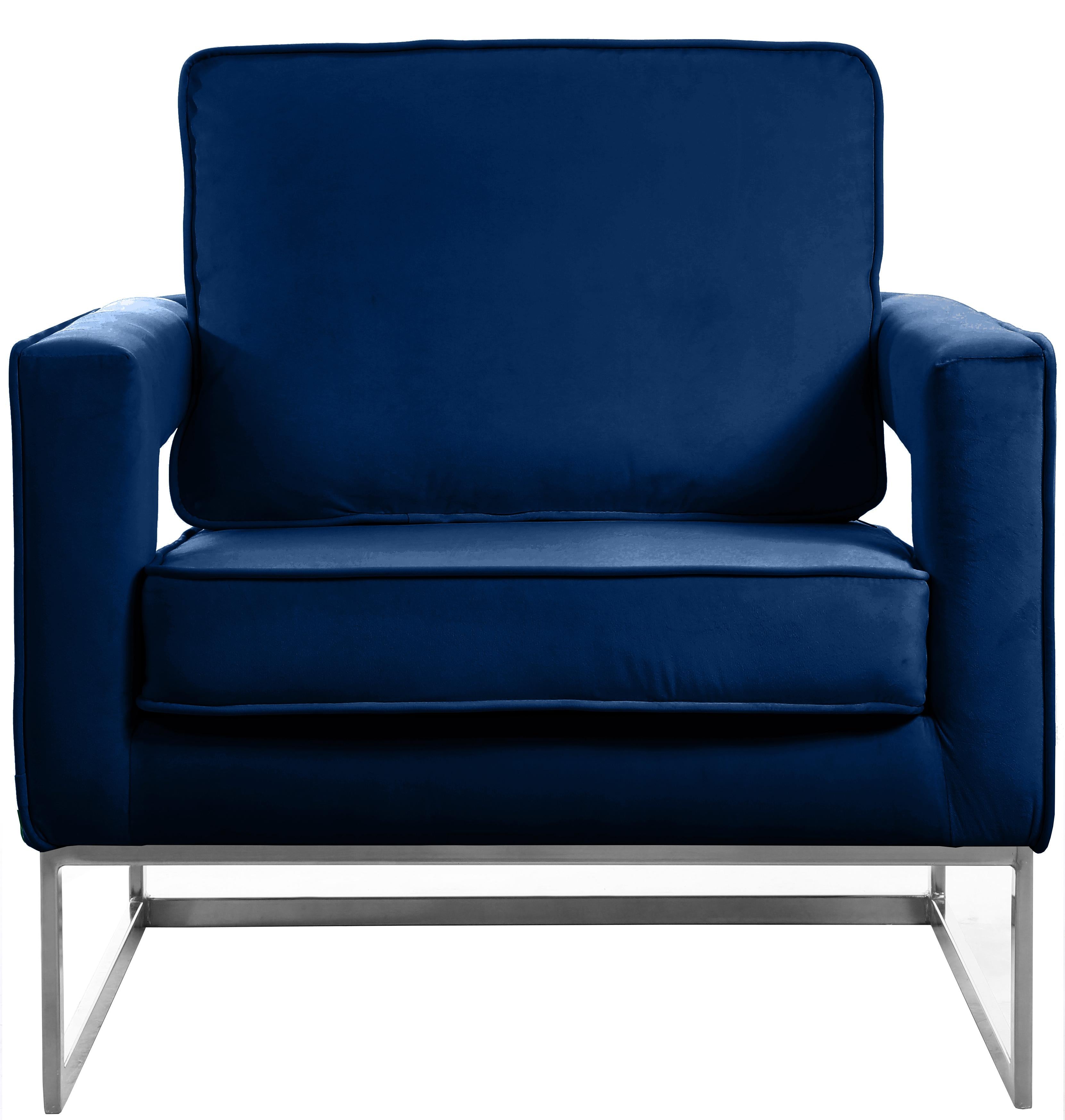 Noah Navy Velvet Accent Chair - Luxury Home Furniture (MI)