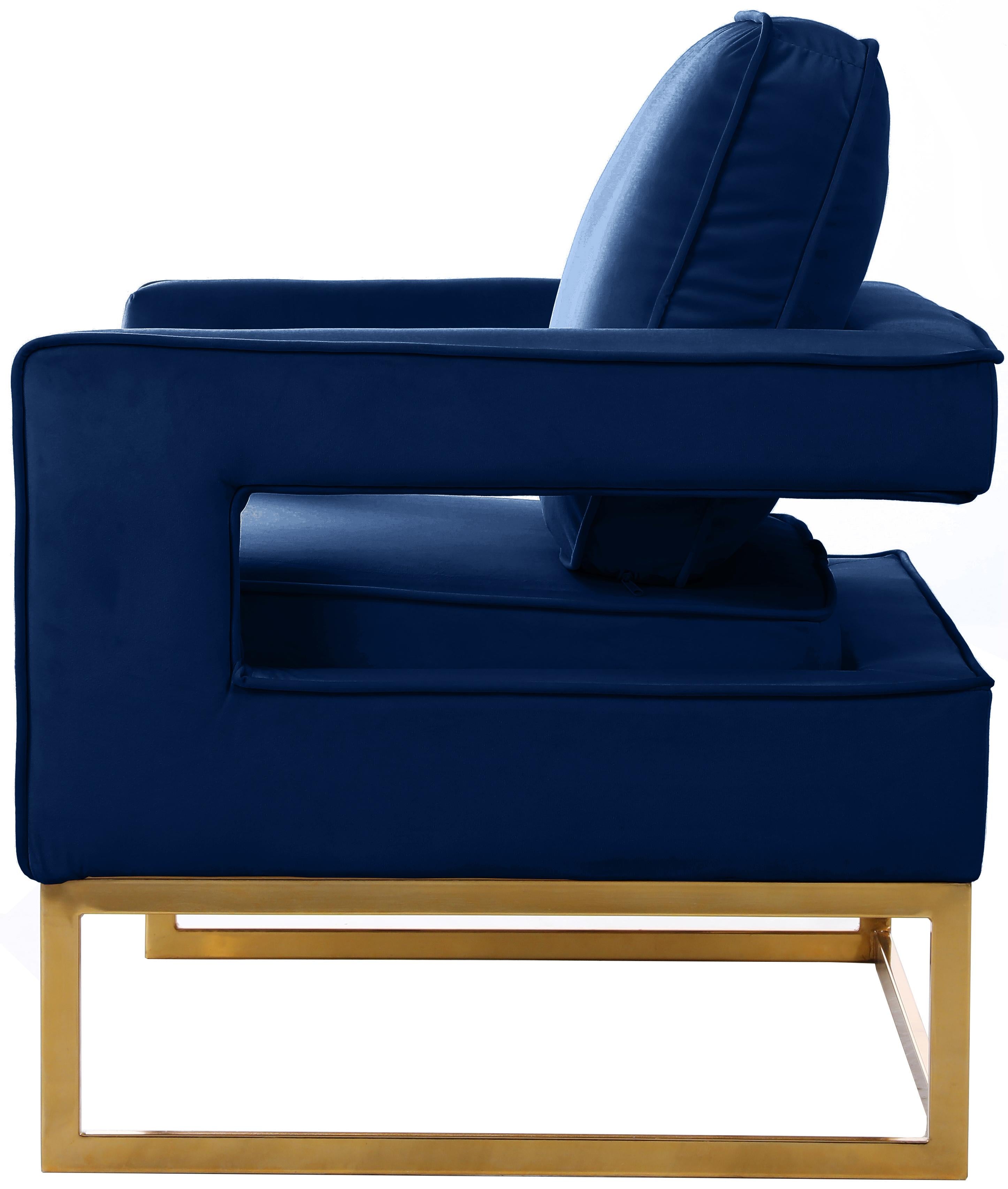 Noah Navy Velvet Accent Chair - Luxury Home Furniture (MI)