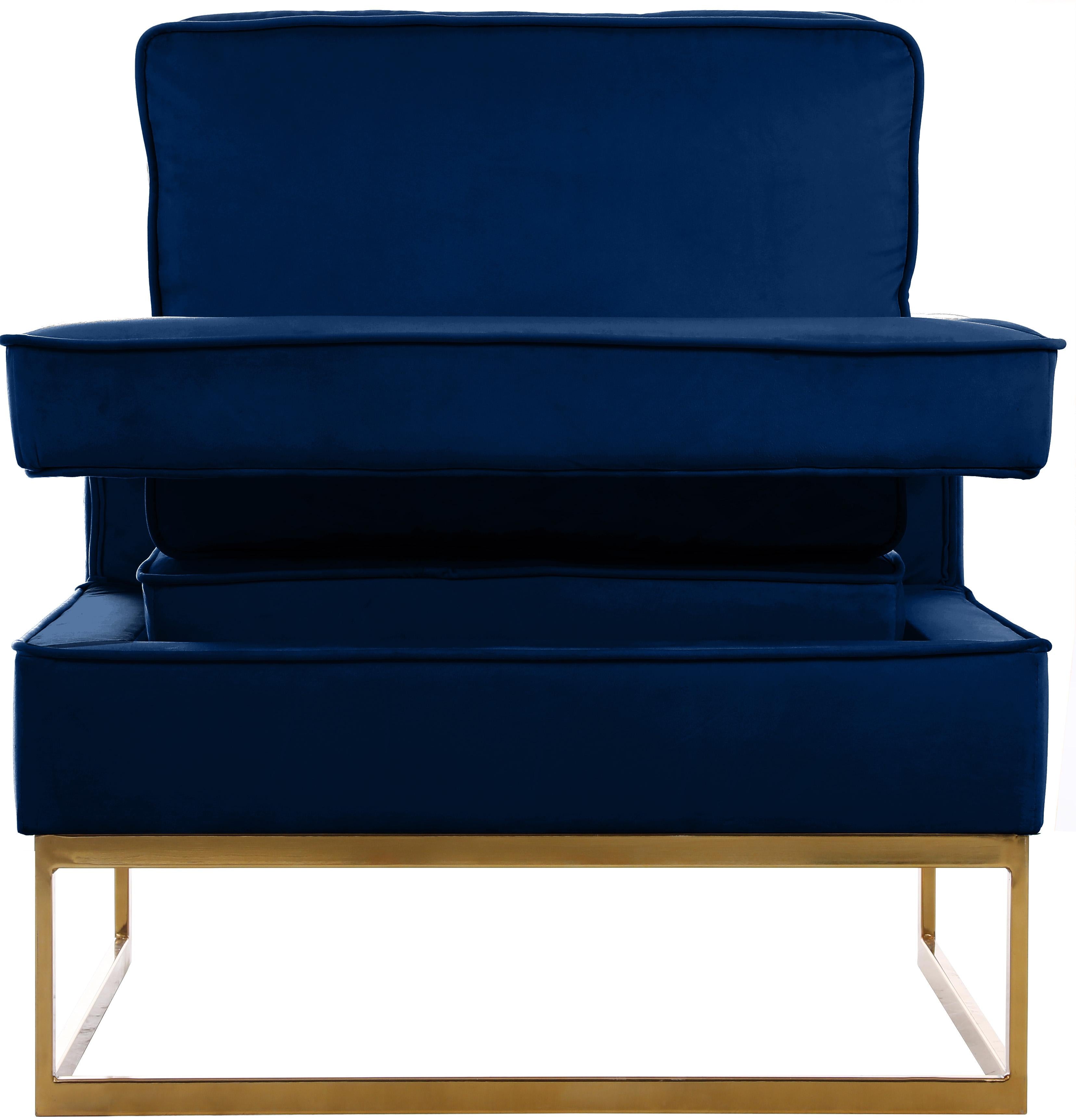 Noah Navy Velvet Accent Chair - Luxury Home Furniture (MI)