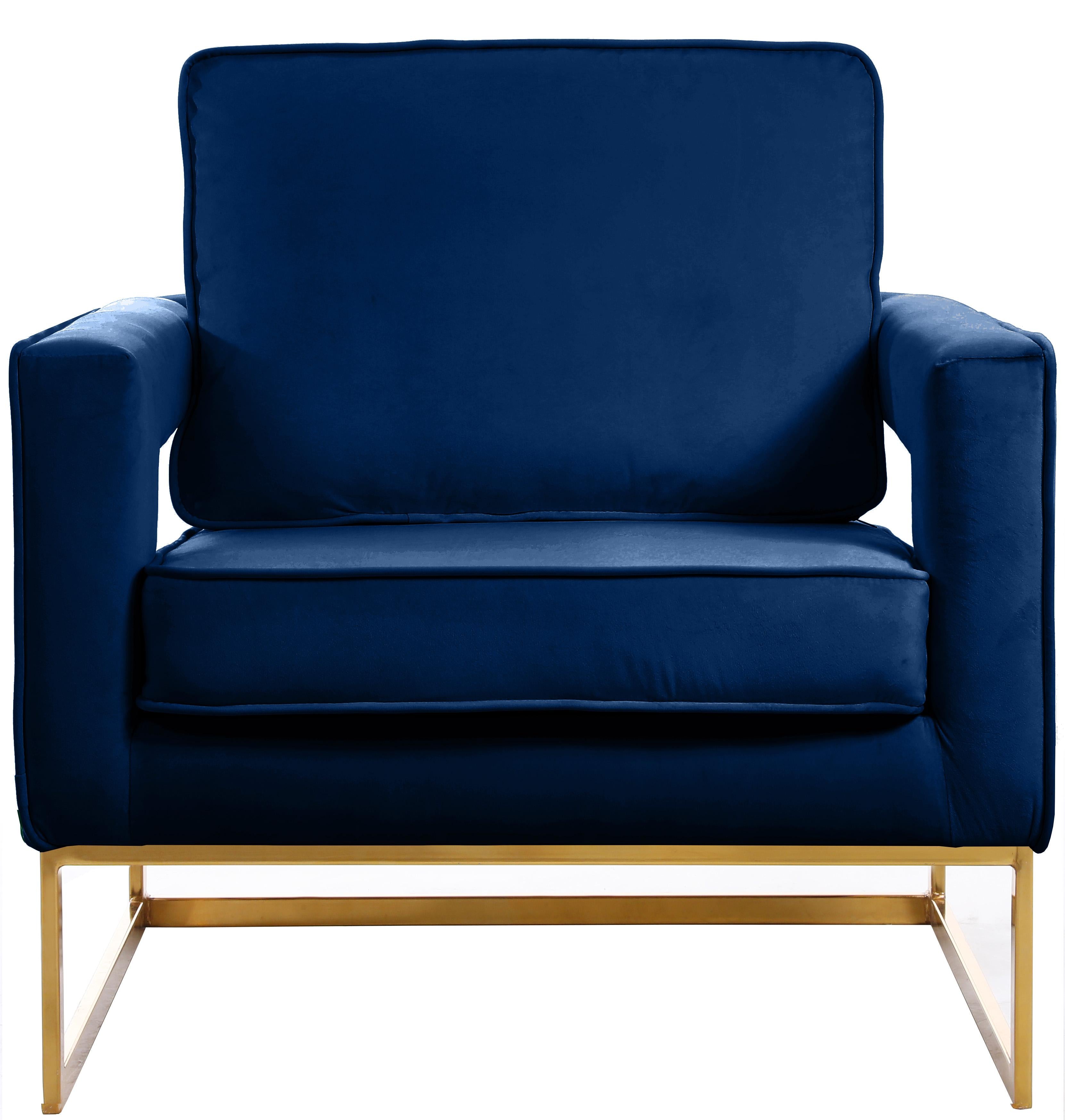 Noah Navy Velvet Accent Chair - Luxury Home Furniture (MI)