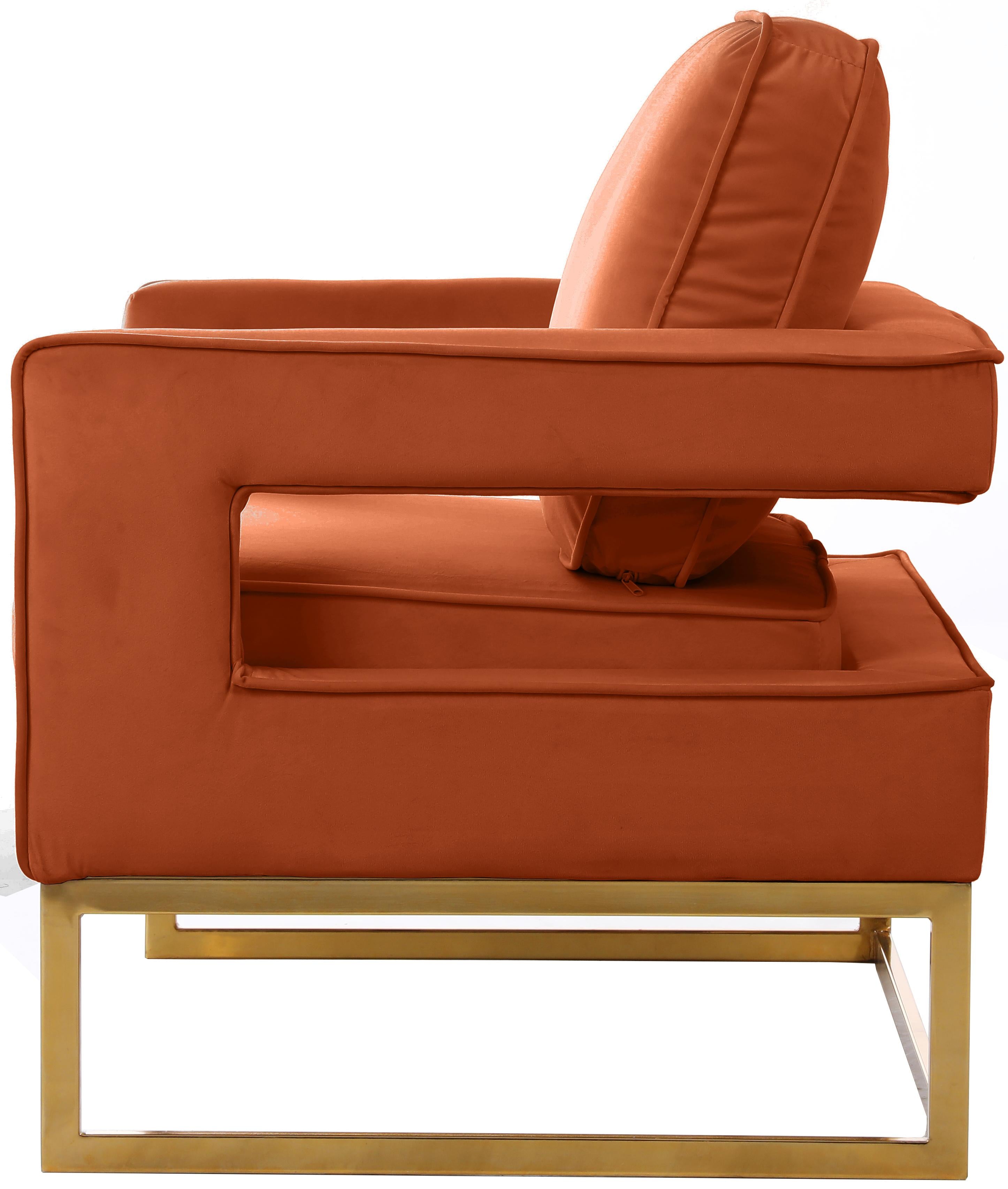 Noah Cognac Velvet Accent Chair - Luxury Home Furniture (MI)