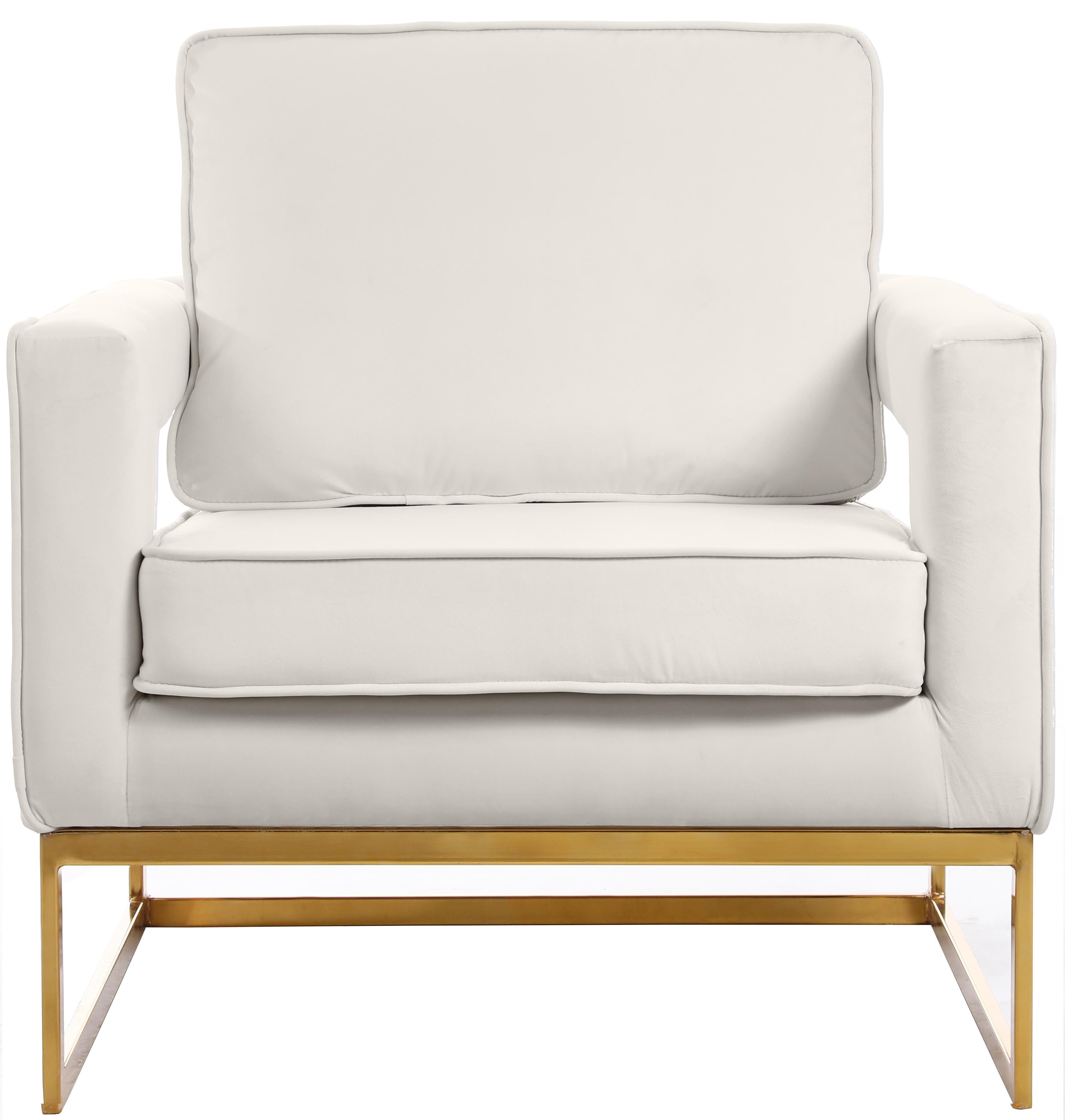 Noah Cream Velvet Accent Chair - Luxury Home Furniture (MI)